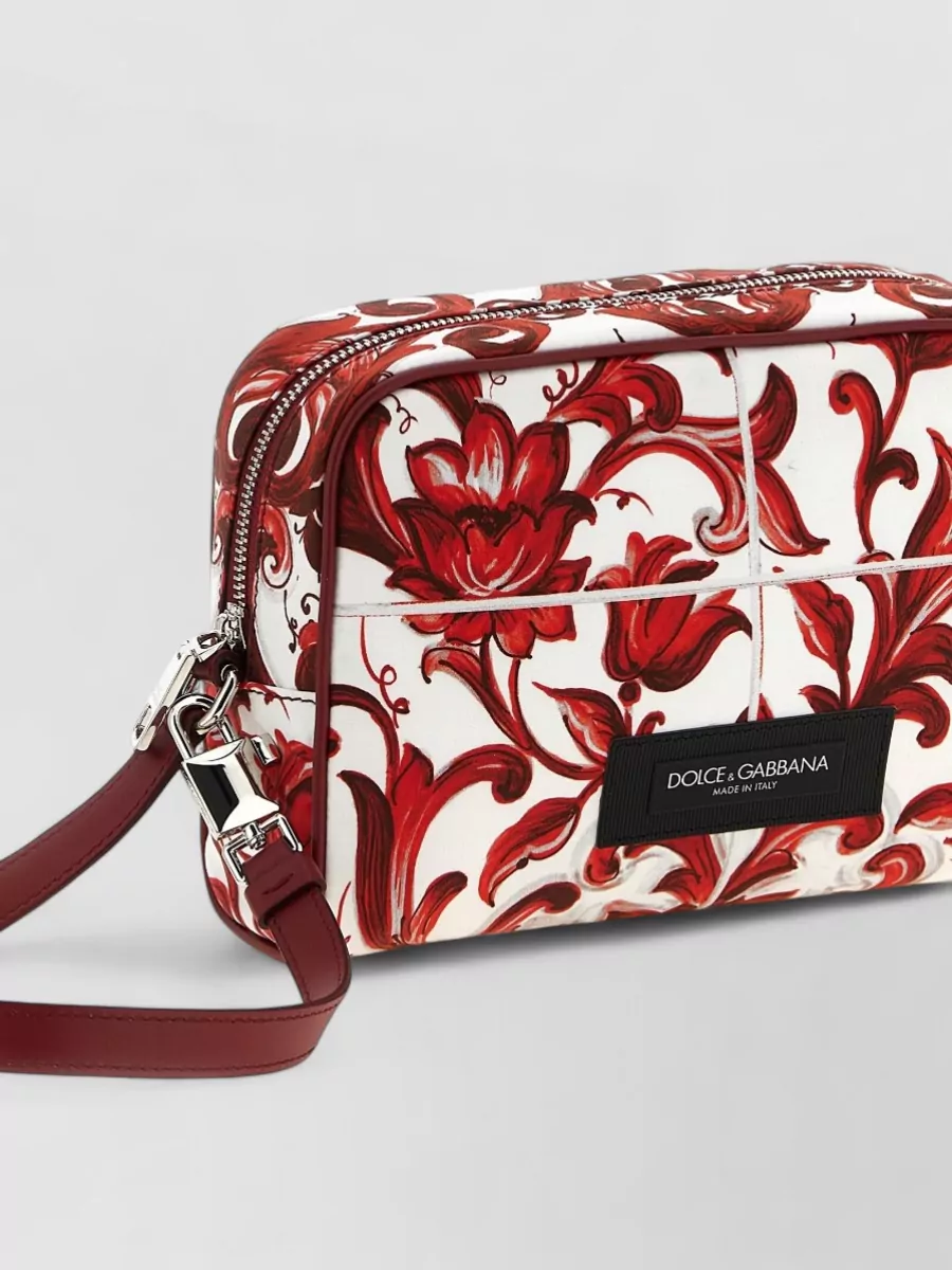 Dolce&Gabbana Leather Majolica-Print Clutch Bag