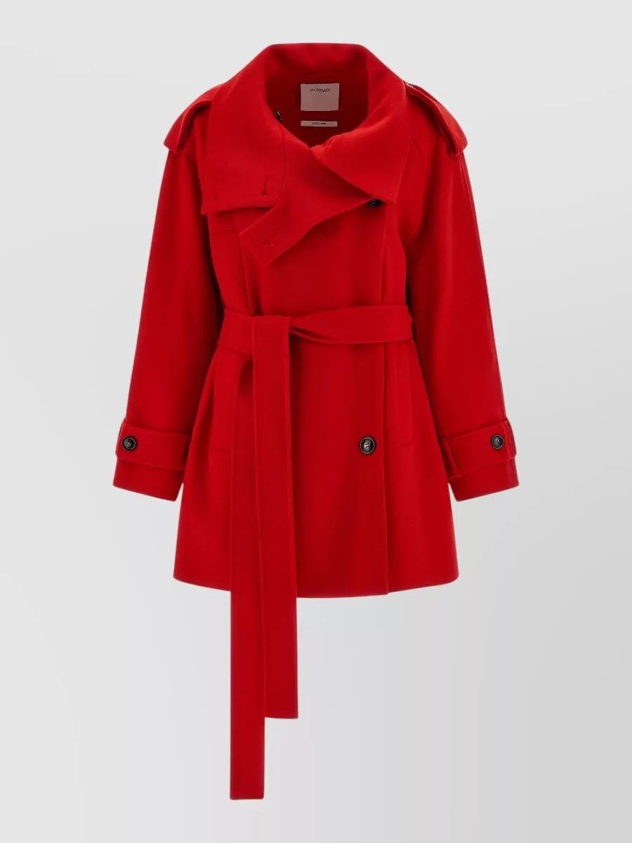Sportmax virgin wool short double-breasted trench coat