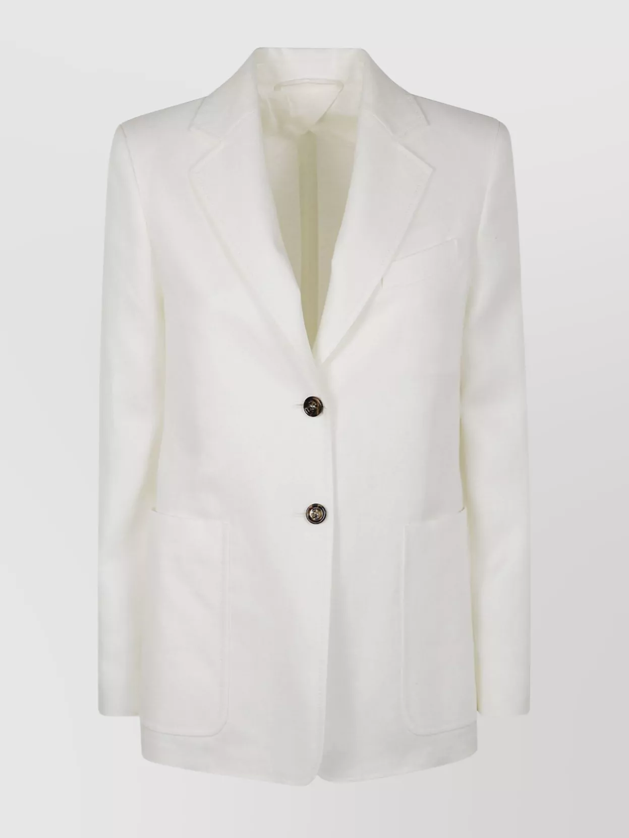 Max Mara Single-Breasted Linen Blazer Featuring Pockets