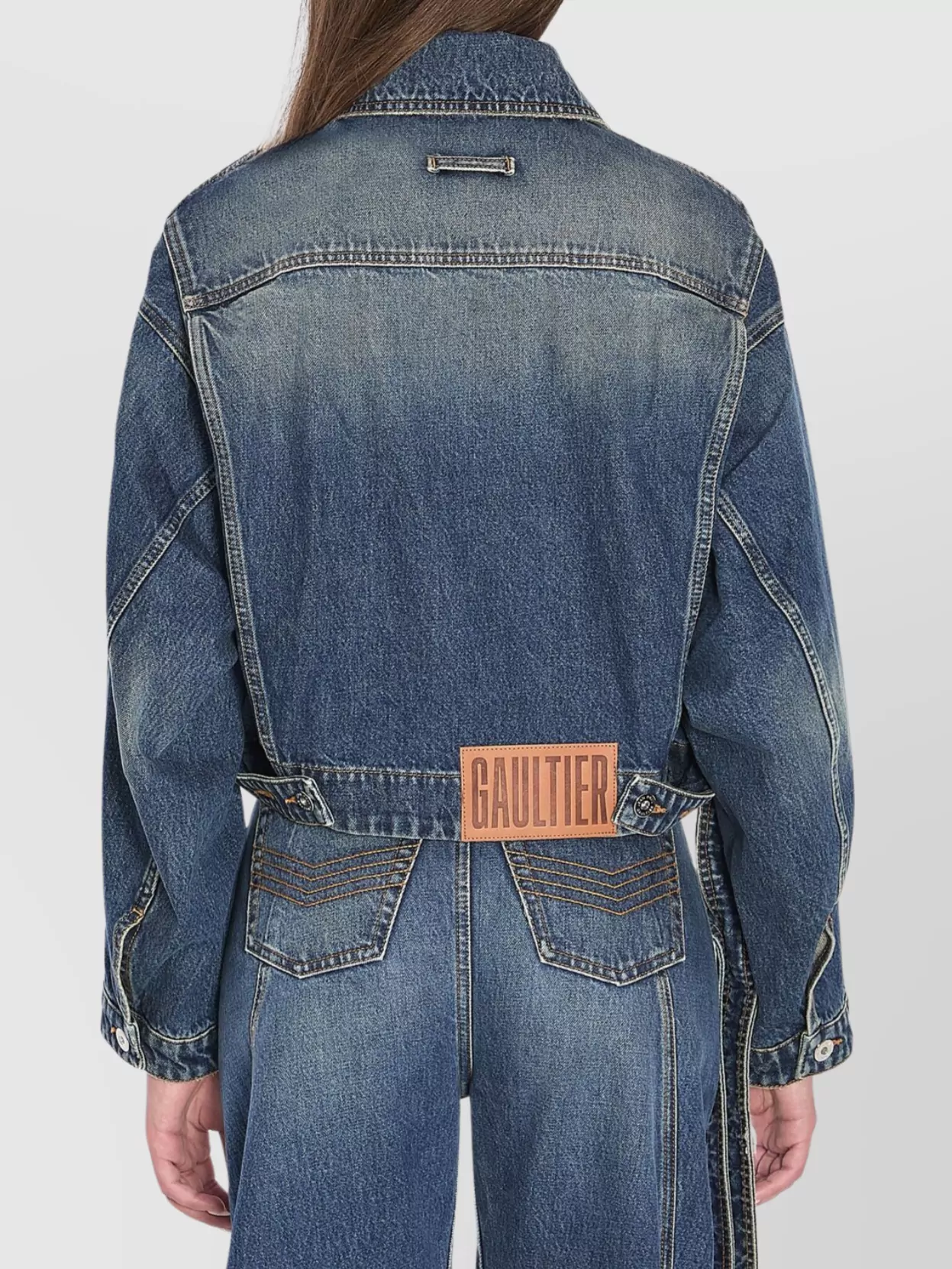 Jean Paul Gaultier Denim Strap Jacket With Belted Waist
