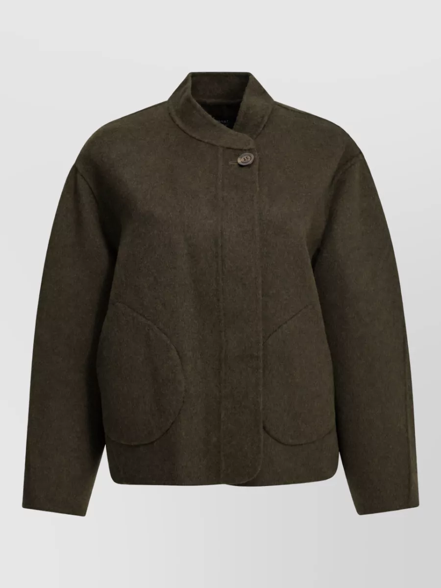 Soeur wool short single breasted coat