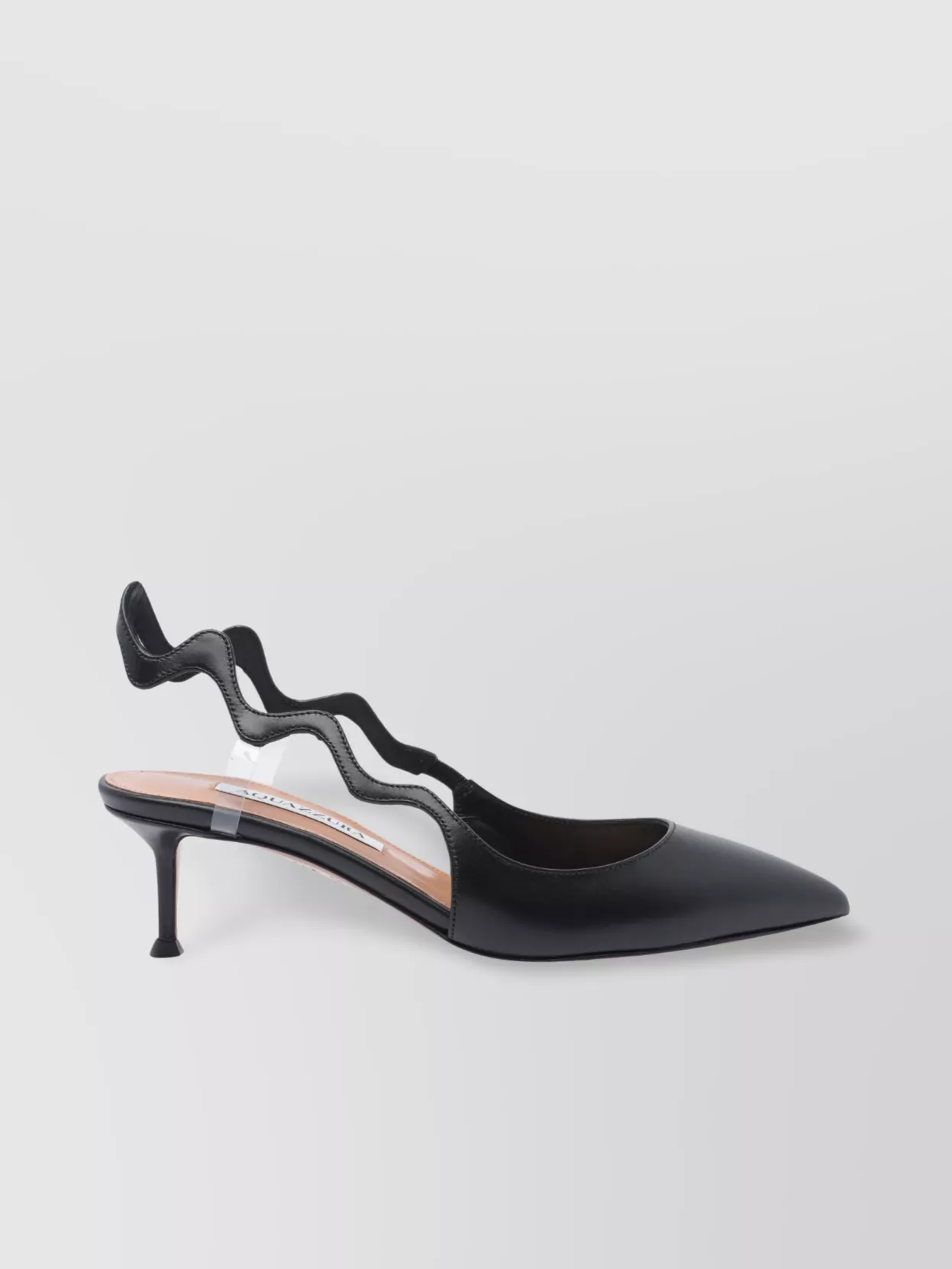 Aquazzura Leather Pointed Toe Sculptural Heel Unique Design