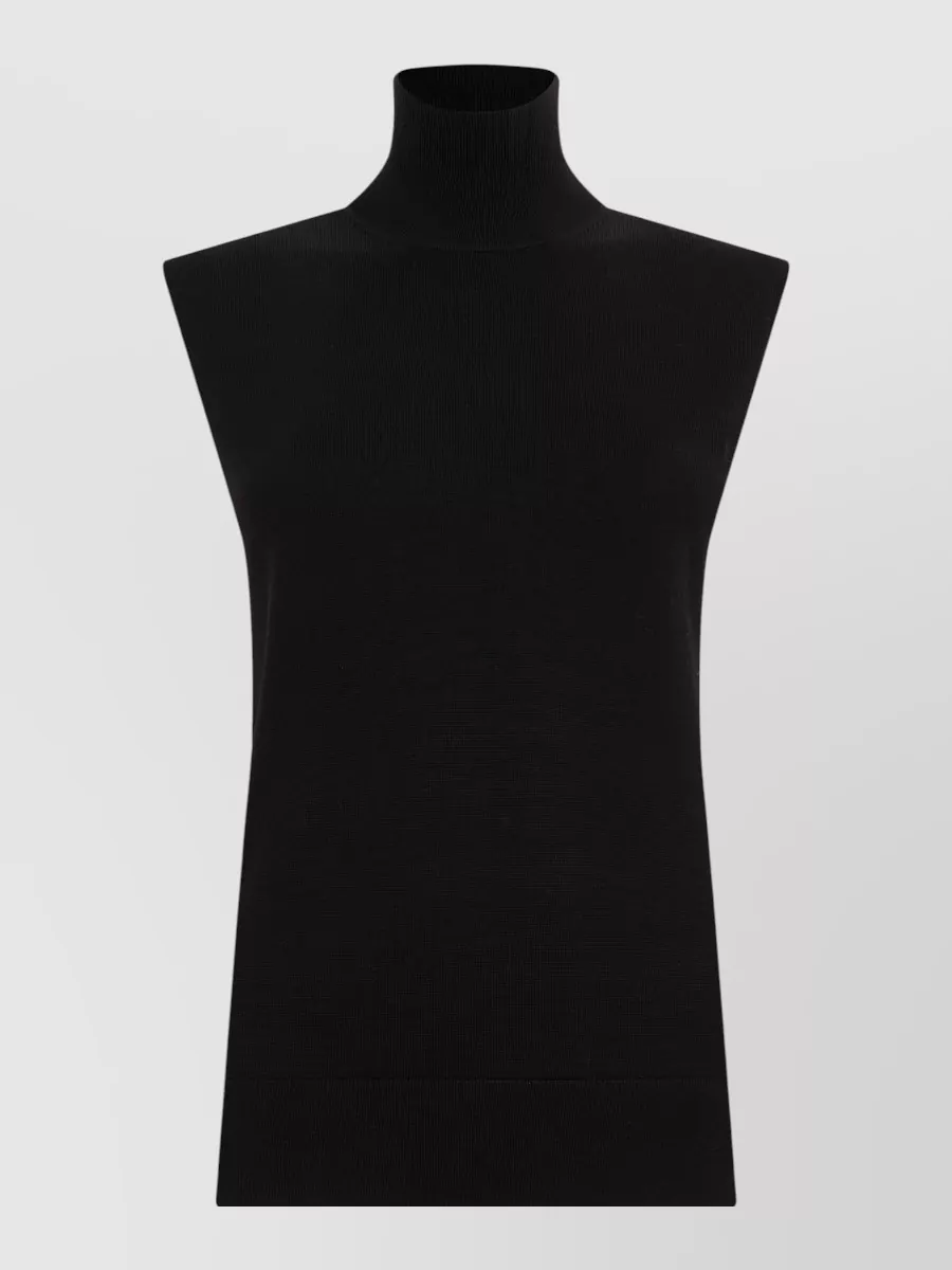 Totême silk wool sleeveless turtleneck top