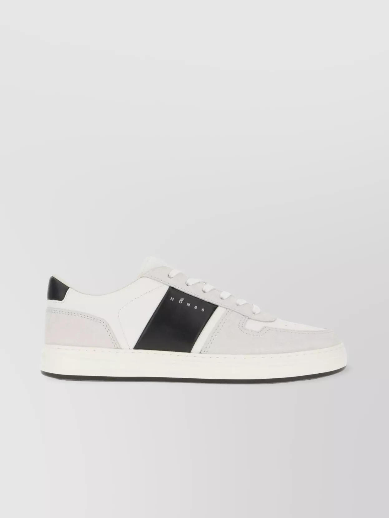 Hogan Multicolor Leather And Suede Sneakers With Rubber Sole In Black