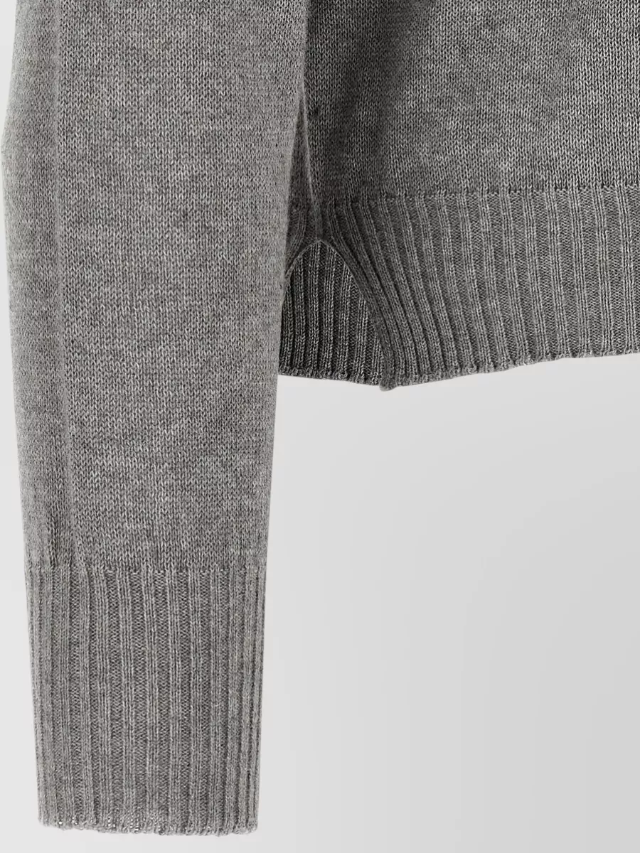 Ma'ry'ya Cashmere Cotton Crew Neck Long Sleeve Sweater