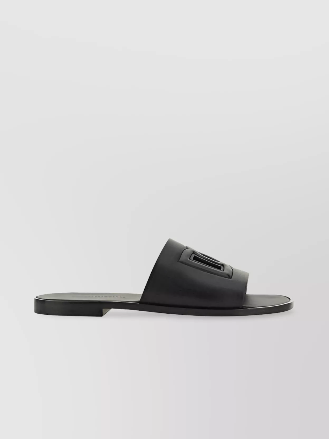 Shop Dolce & Gabbana Leather Cut-out Slide Sandals