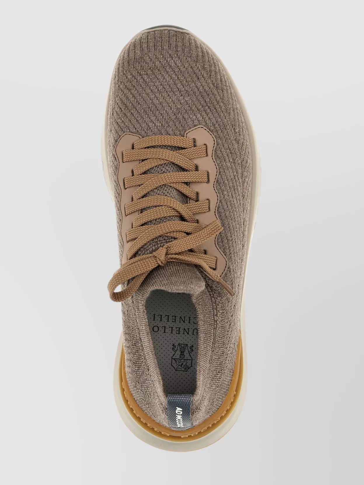 Brunello Cucinelli Round Toe Textured Fabric Sneakers Rubber Sole