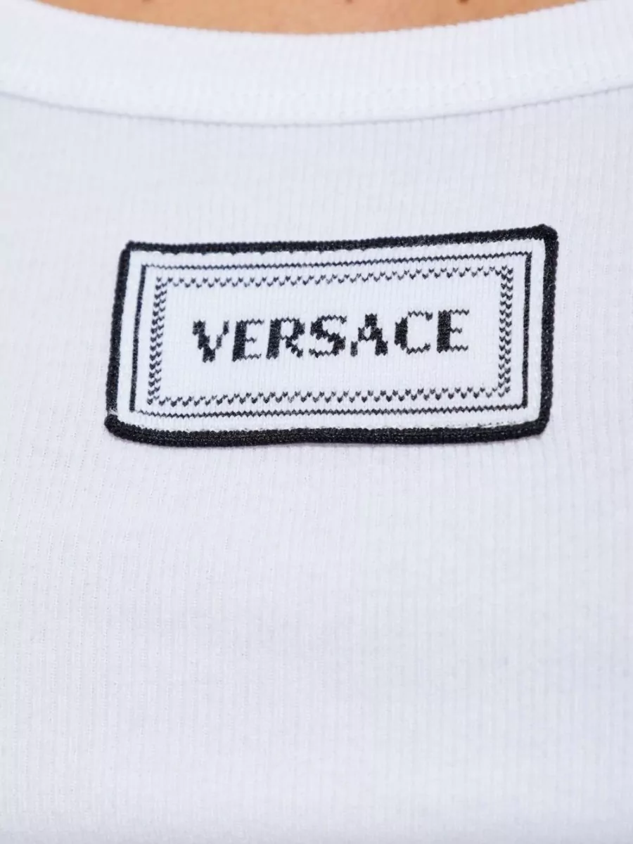 Versace Sleeveless Scoop Neck Silk Nylon Top