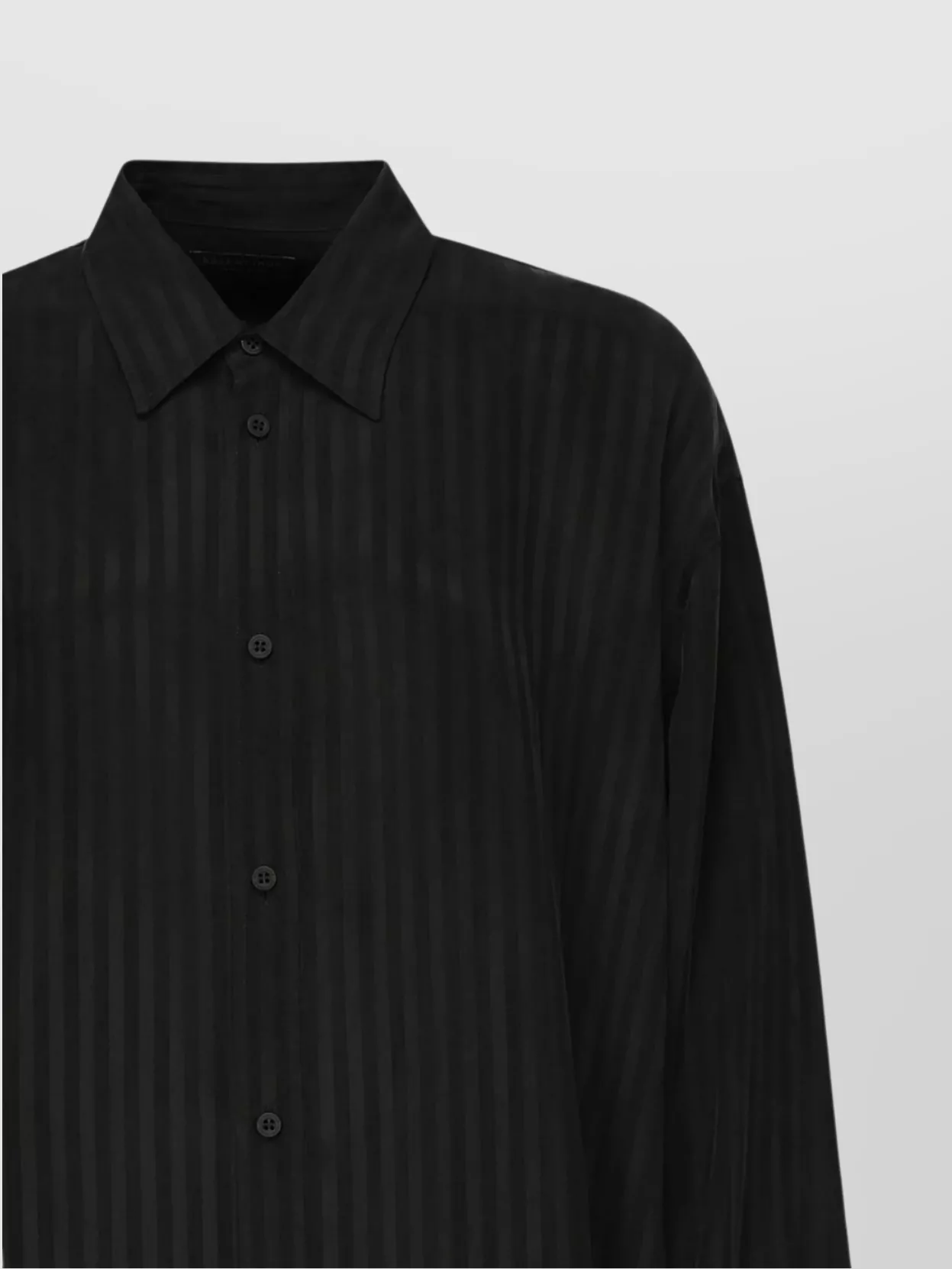 Balenciaga Tonal Stripe Oversize Button-up Shirt In Blue