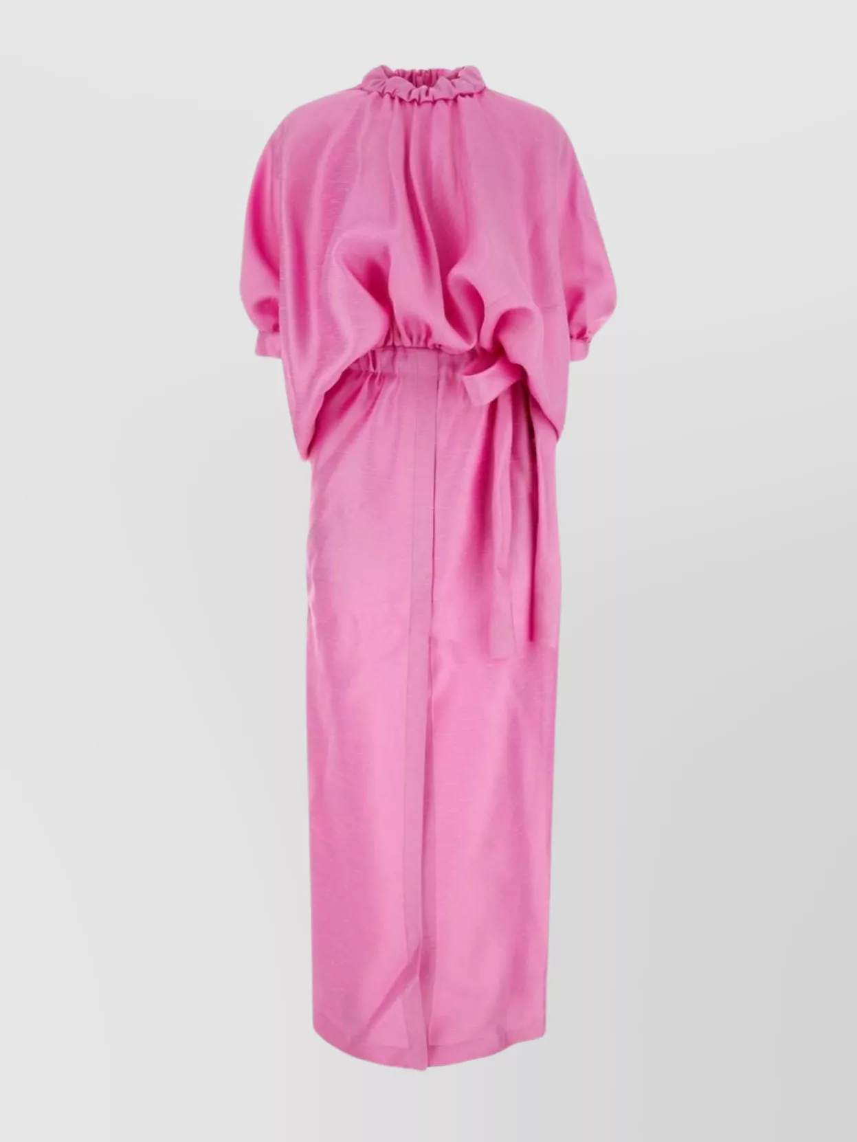 Shop Fendi Silk Blend Cape Dress In Pink