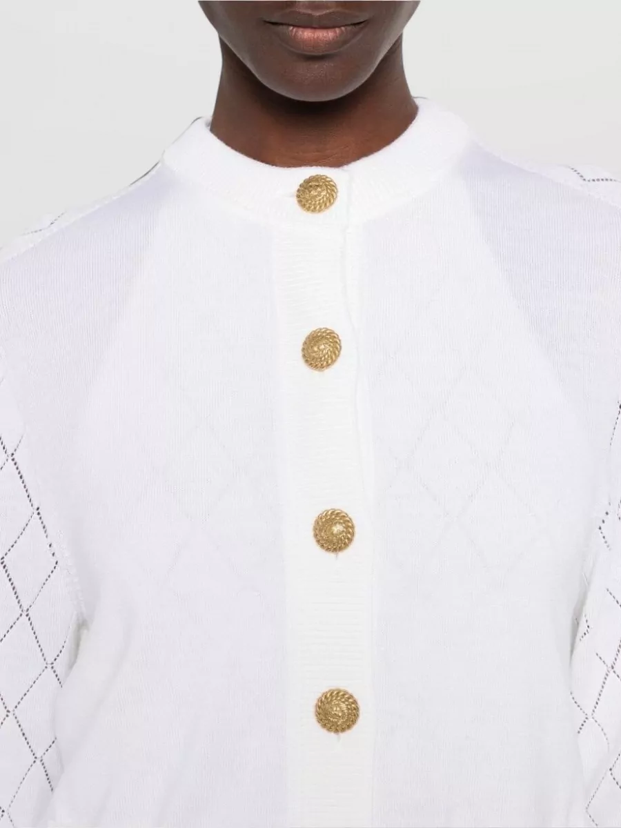 Balmain Virgin Wool Long-Sleeve Cardigan