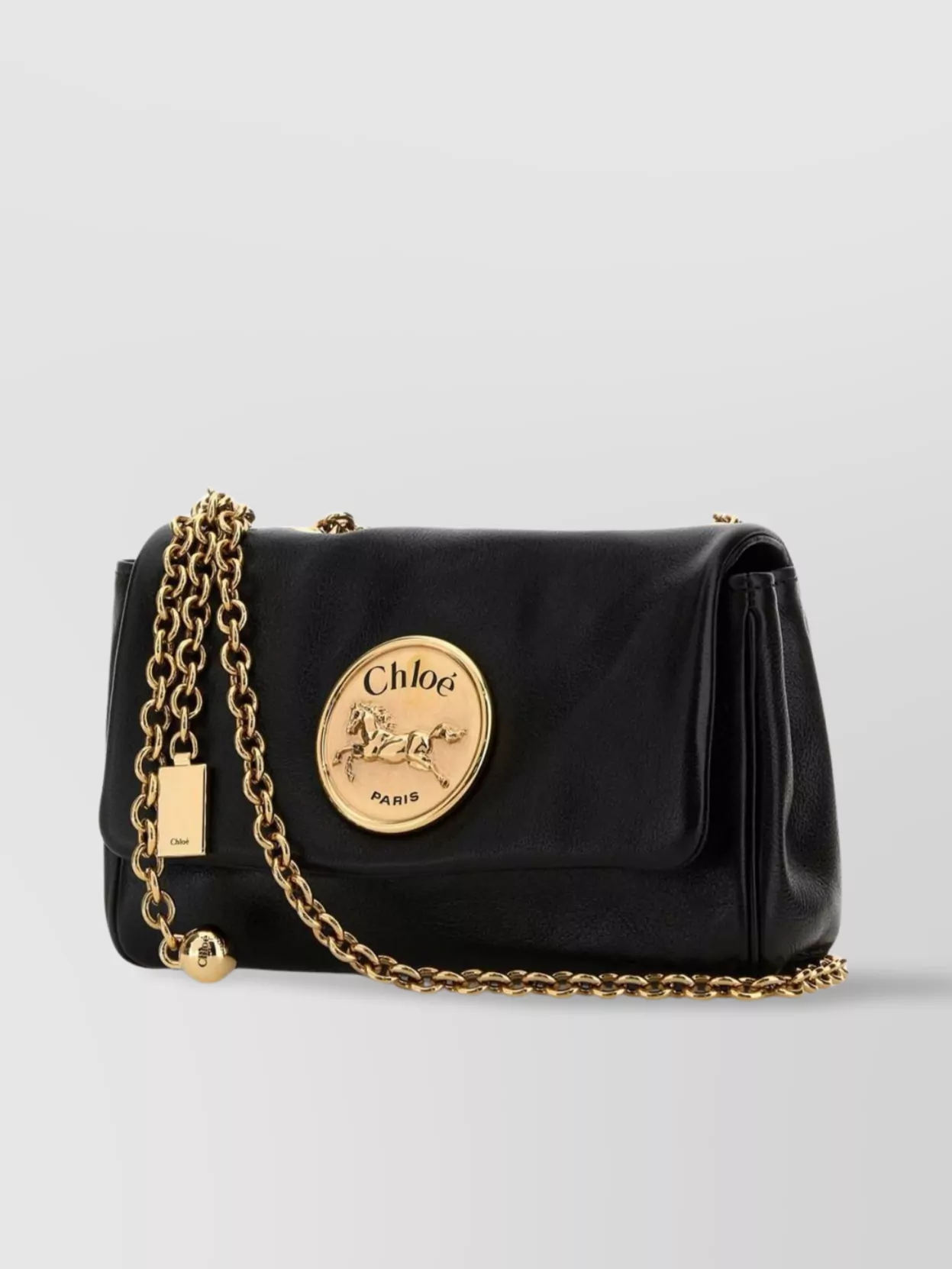 Chloé Chloe Black Leather Heritage Shoulder Bag In Black