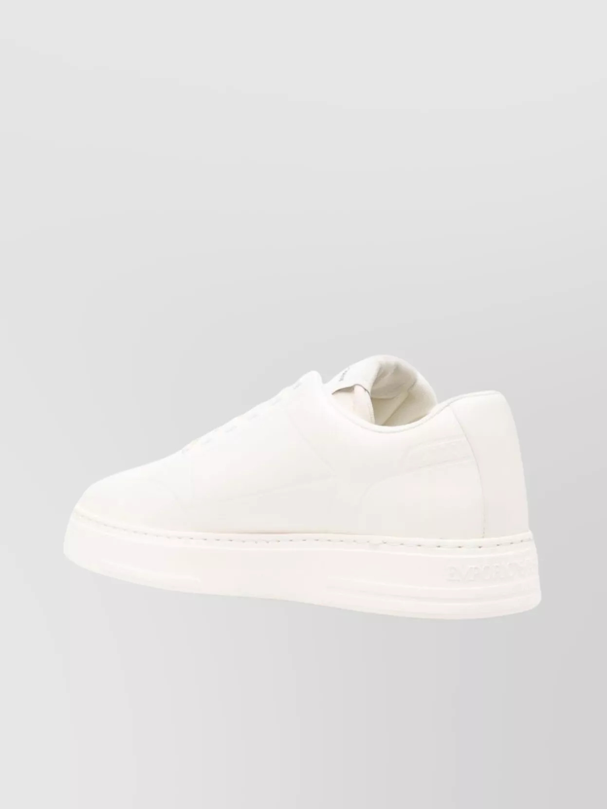 Emporio Armani Leather Sneakers With Embossed Logo Detail