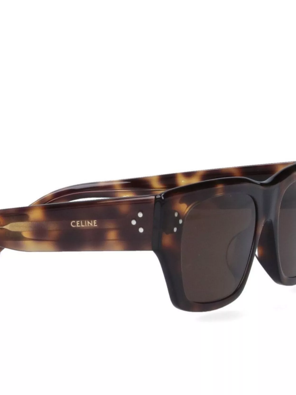 Celine Square Sunglasses With Tinted Lenses And Tortoiseshell Frame