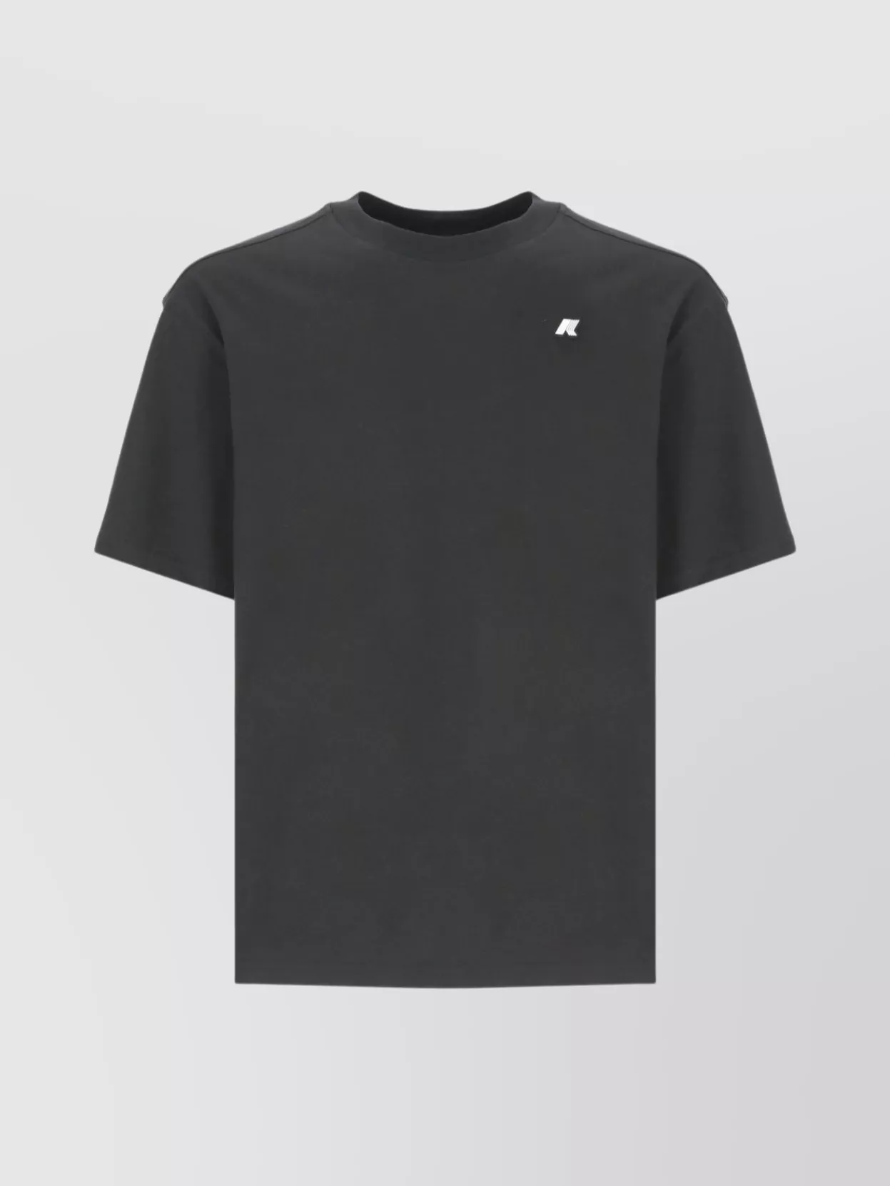 K-way Crewneck Cotton T-shirt With Short Sleeves In Gray