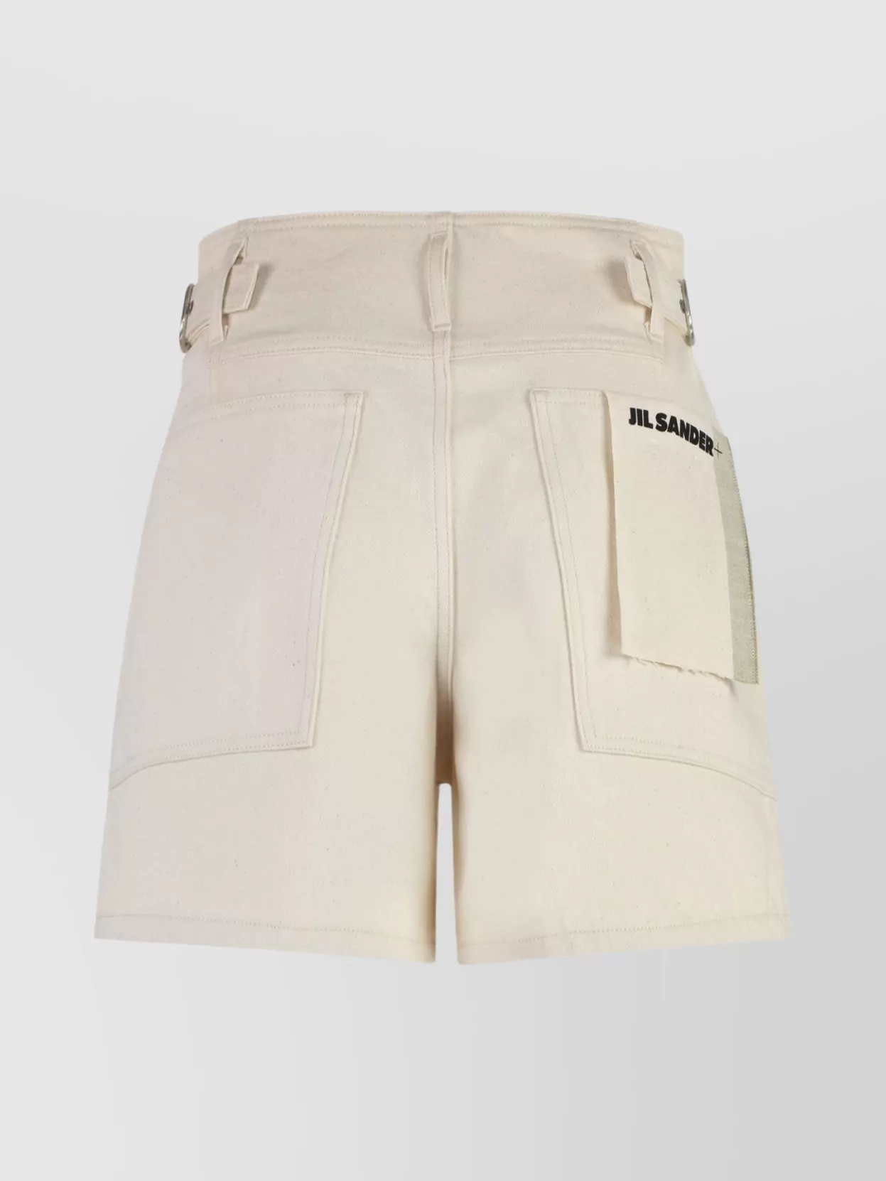 Jil Sander Crochet Knit Denim Shorts With Ribbed Hem