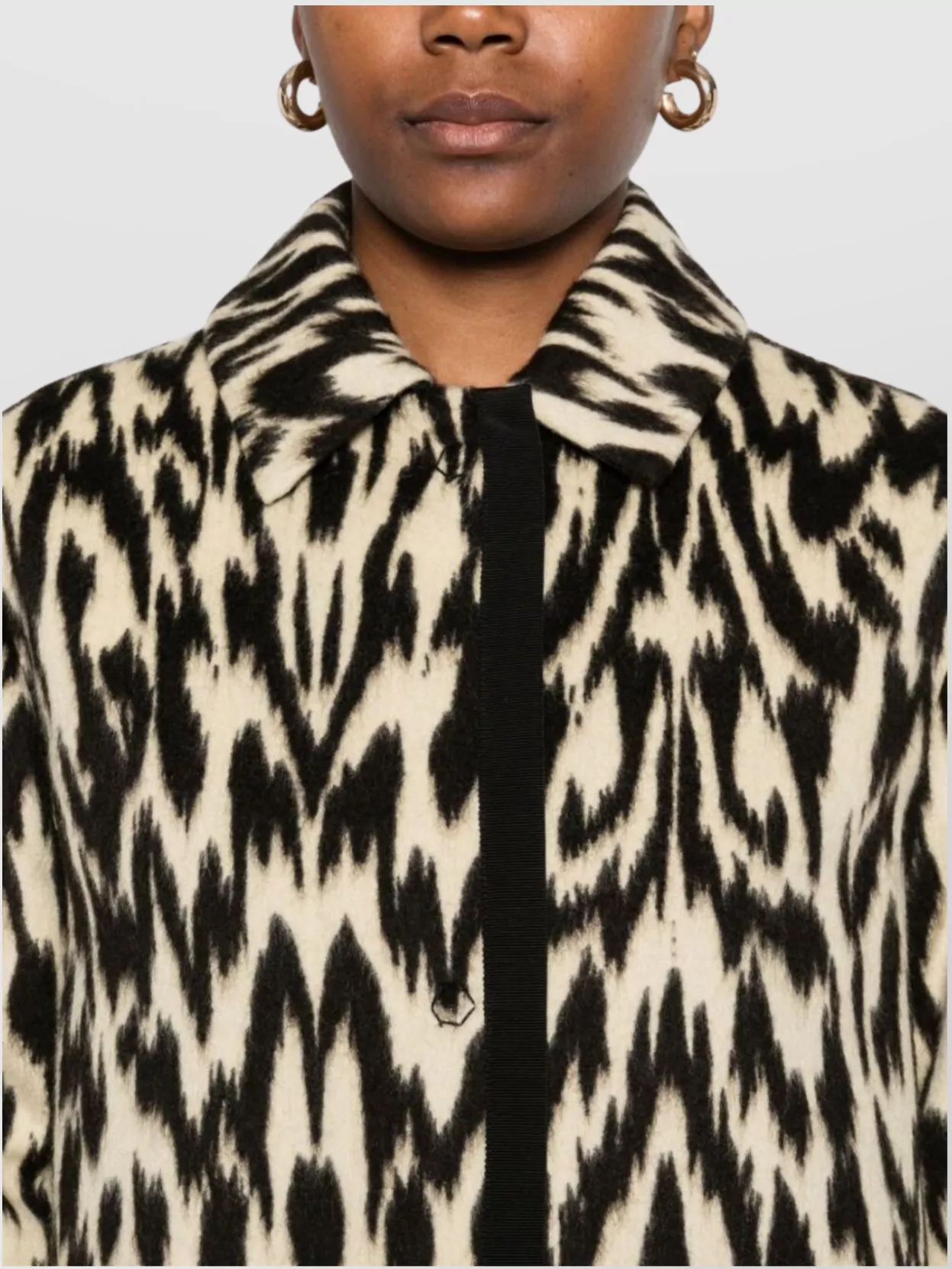 Forte Forte Long Animal Print Coat Featuring Pockets