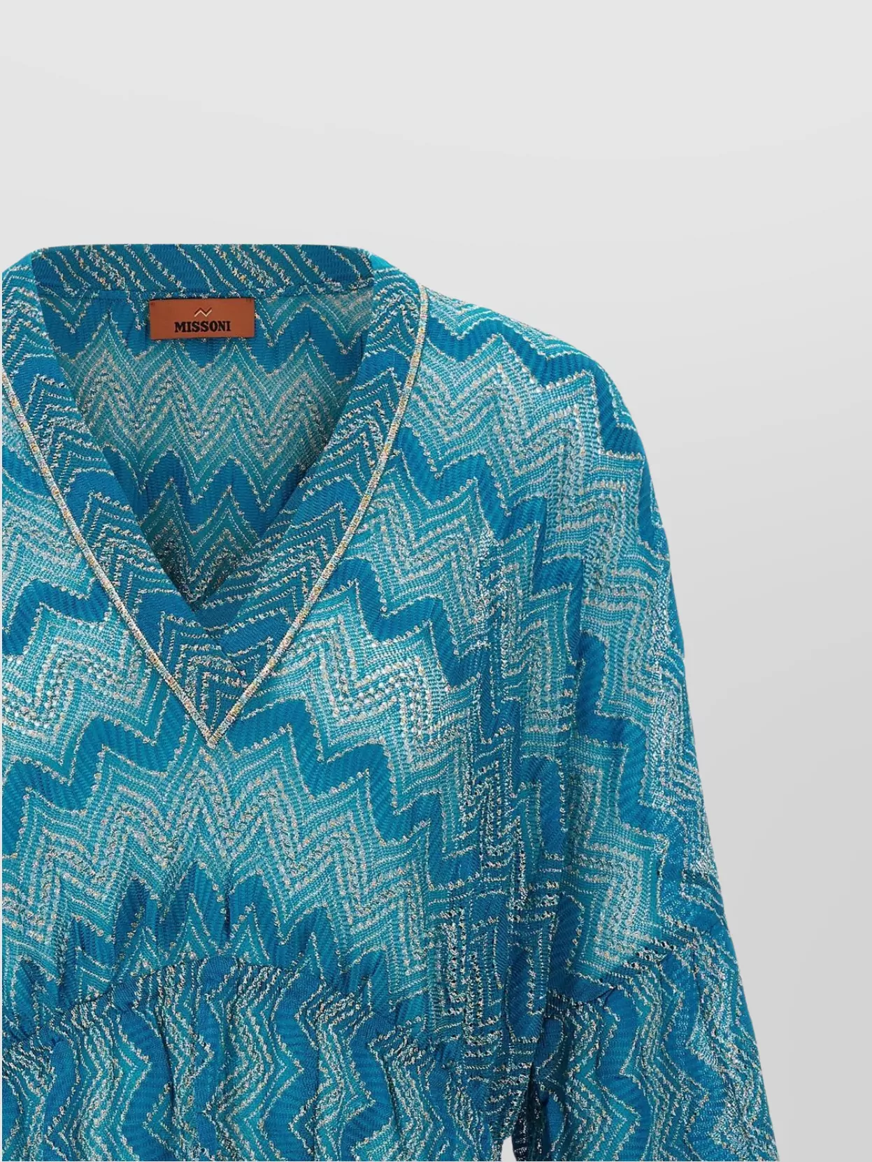 Missoni V-Neck Knitted Dress Flared Sleeves