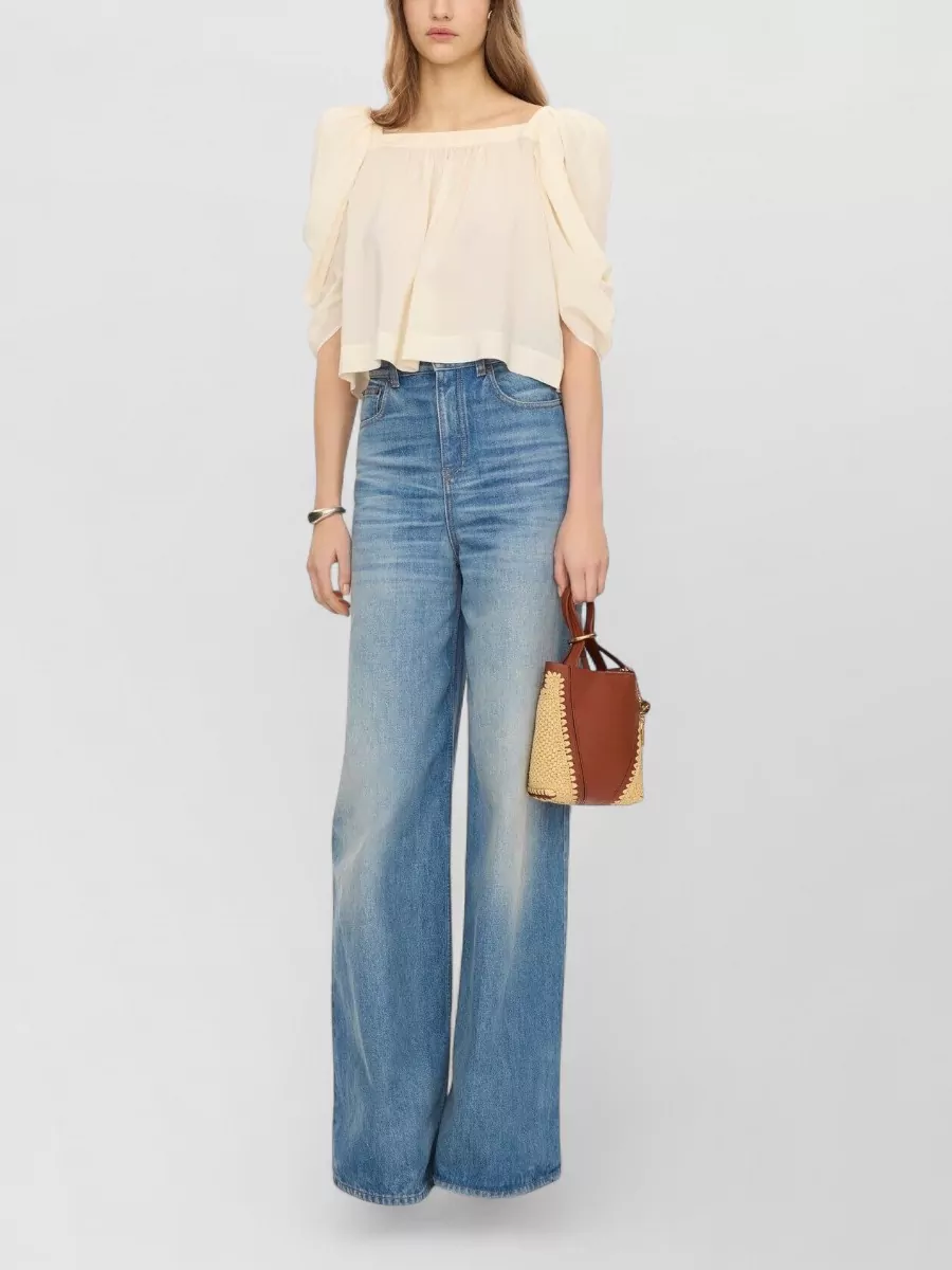 Chloé Chloé Spin Small Raffia And Leather Bucket Bag