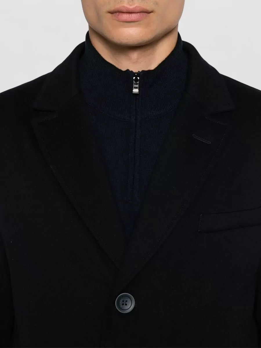 Herno Long Single Breasted Coat Pockets