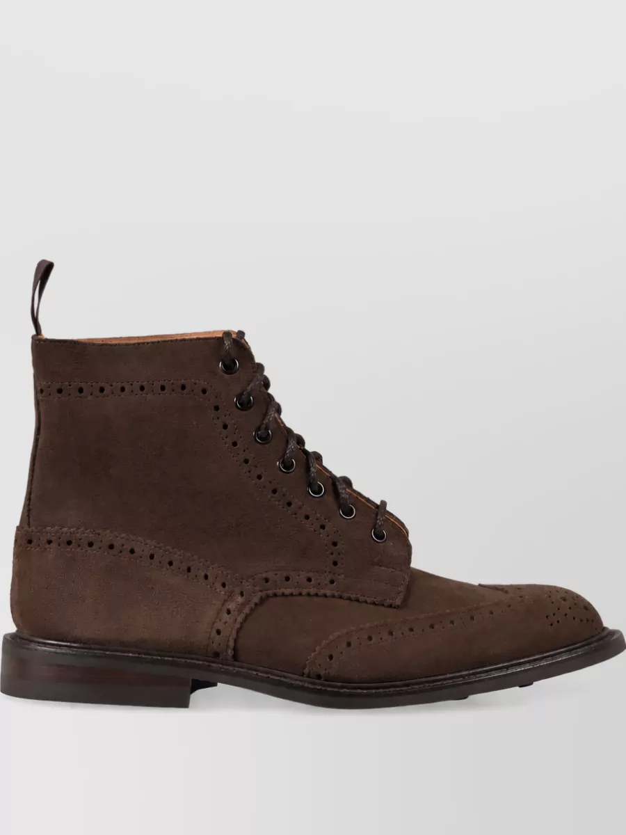 Tricker's Leather Lace-Up Ankle Brogues