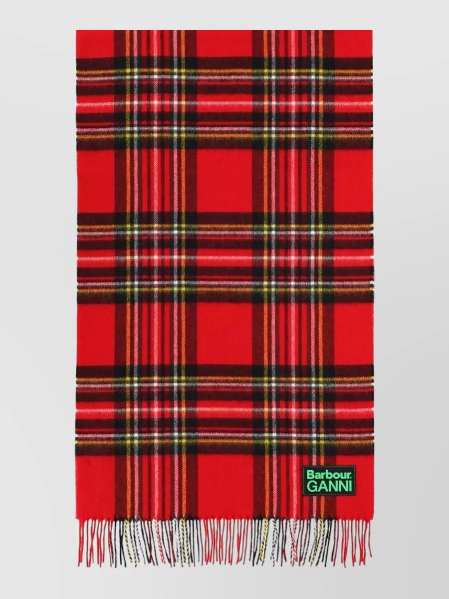 Barbour tartan wool scarf