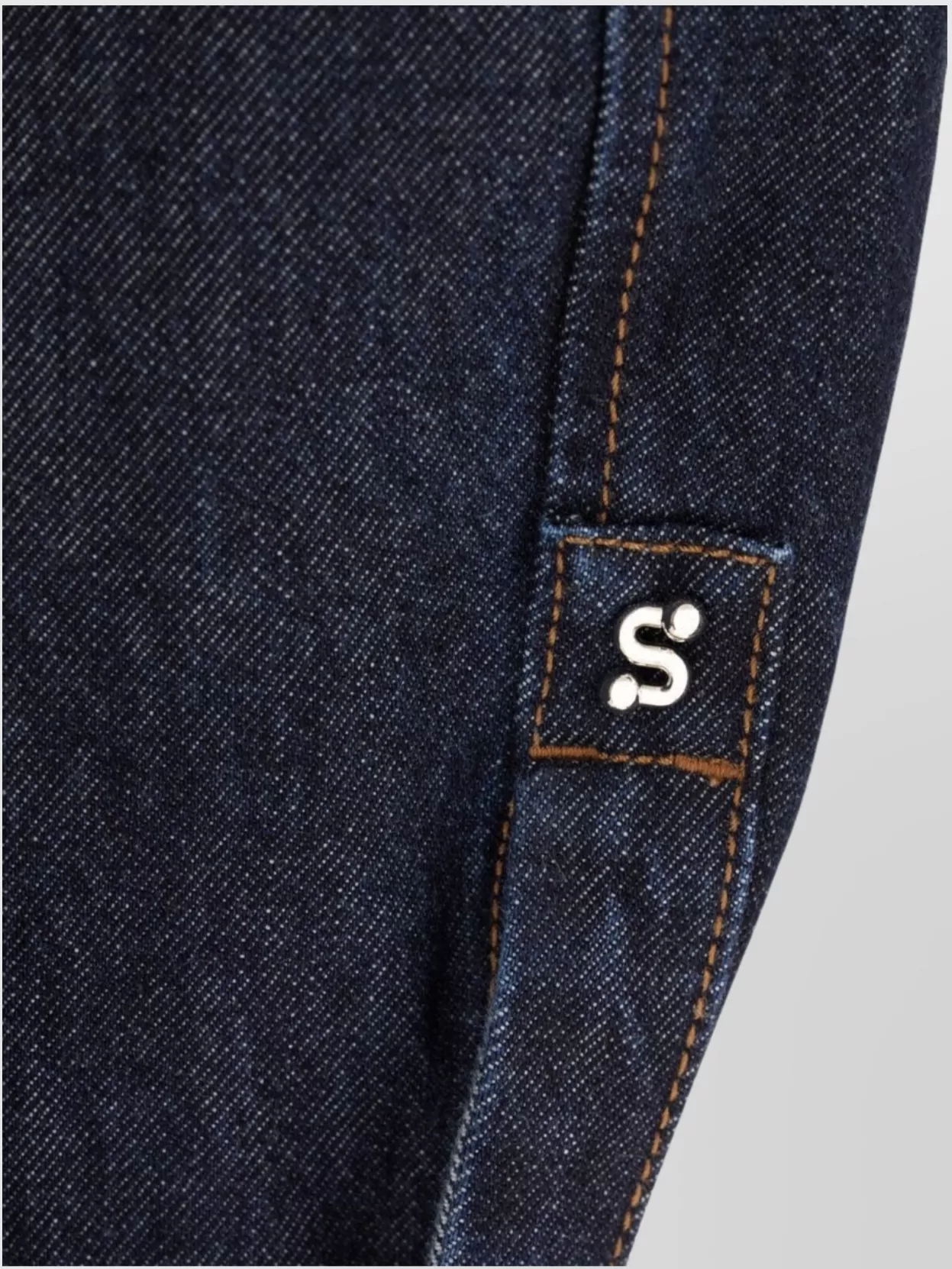 Sportmax Denim Jacket With Chest Pockets And Contrast Stitching In Blue