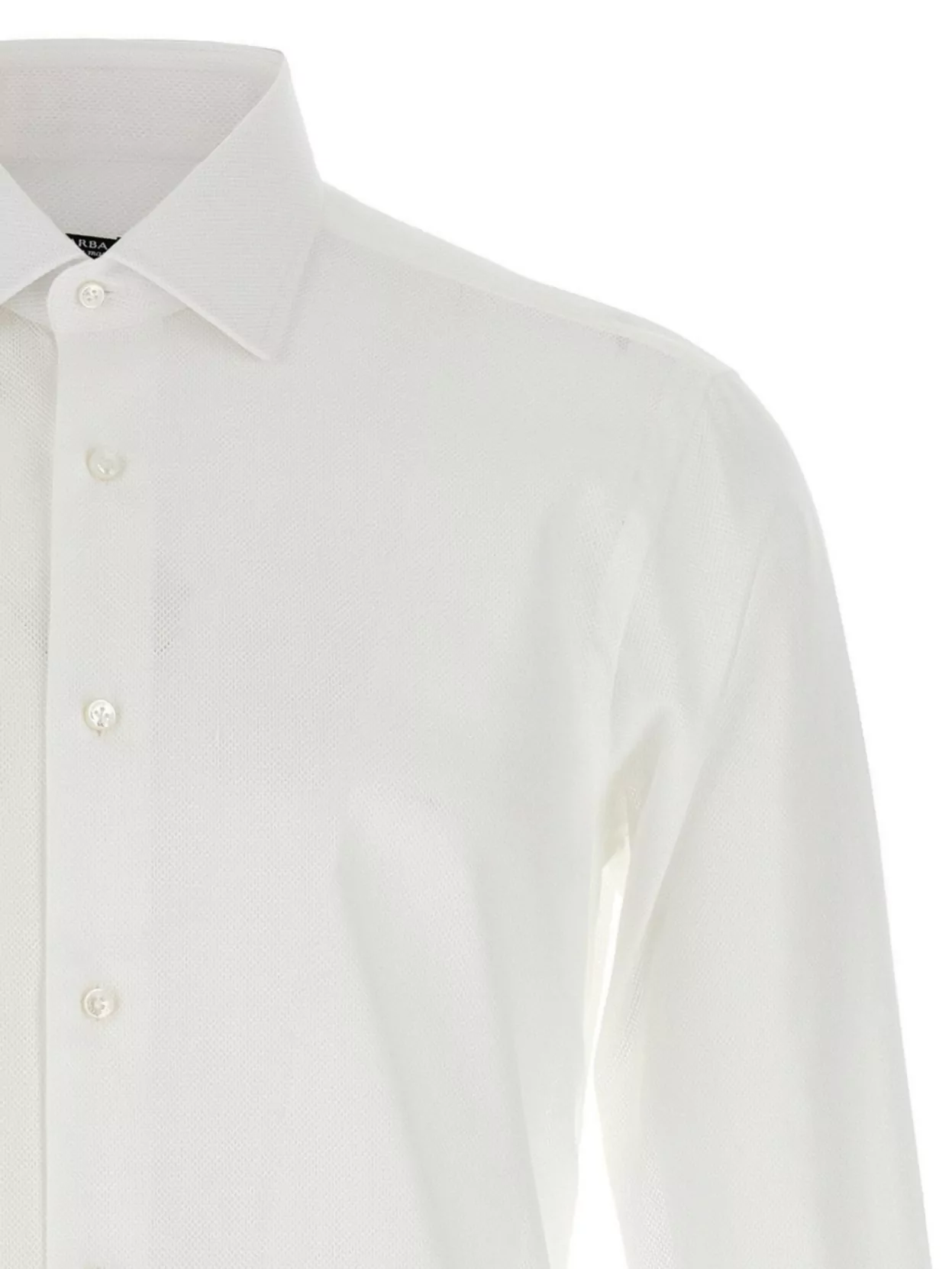 Barba Honeycomb Pattern Cotton Shirt