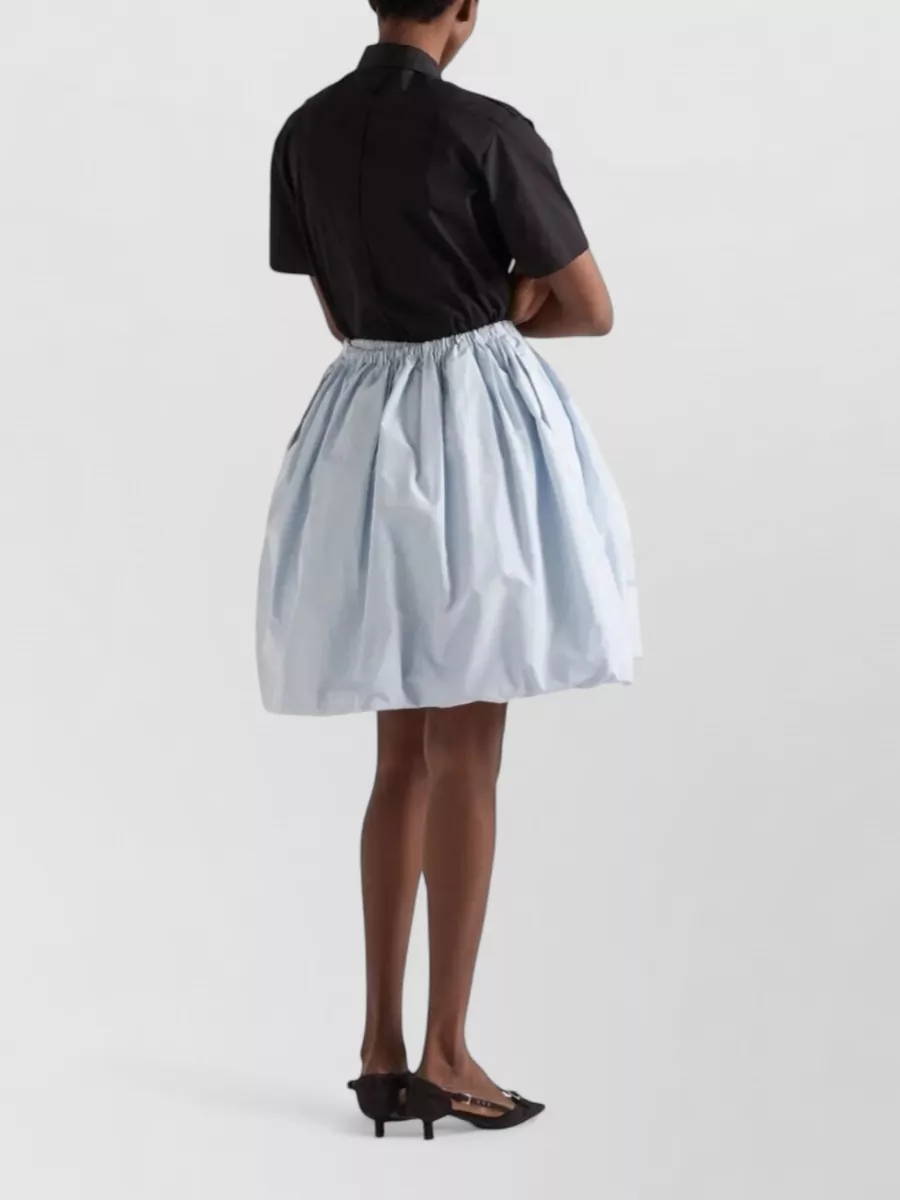Prada Silk Gathered Midi Full Skirt