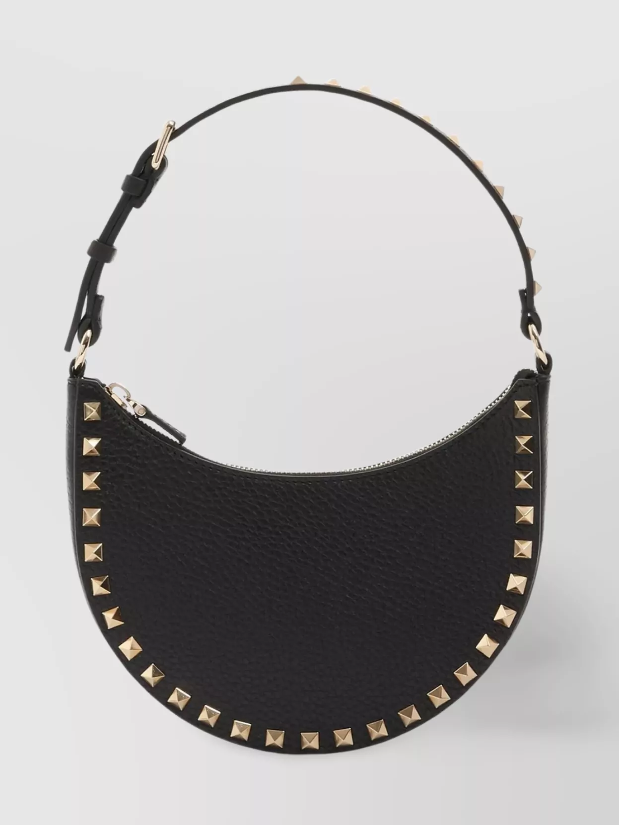 Valentino Garavani Mini Rockstud Hobo Bag In Grained Leather