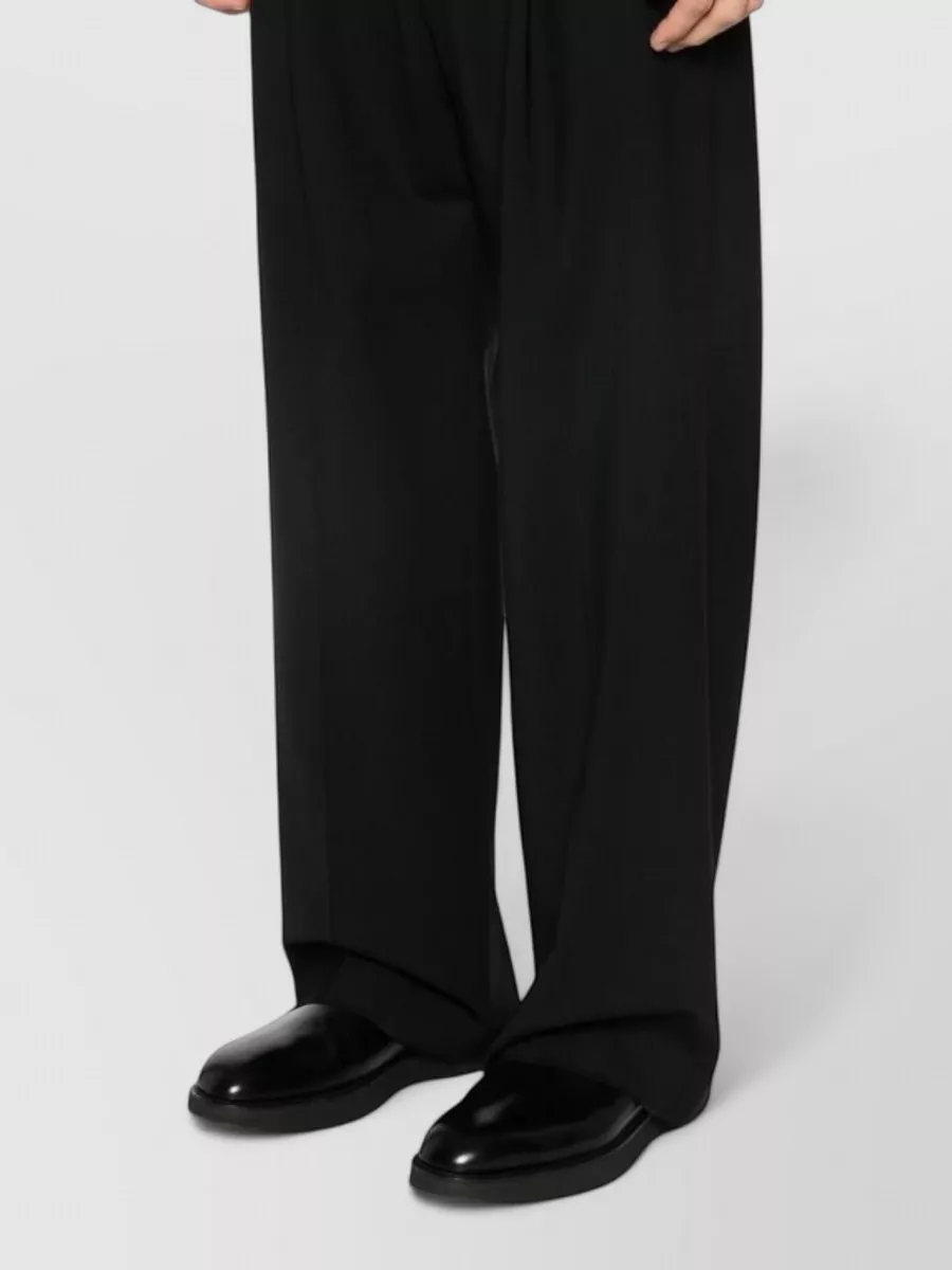 Emporio Armani Wool Trousers Pleated Front Wide Leg Design