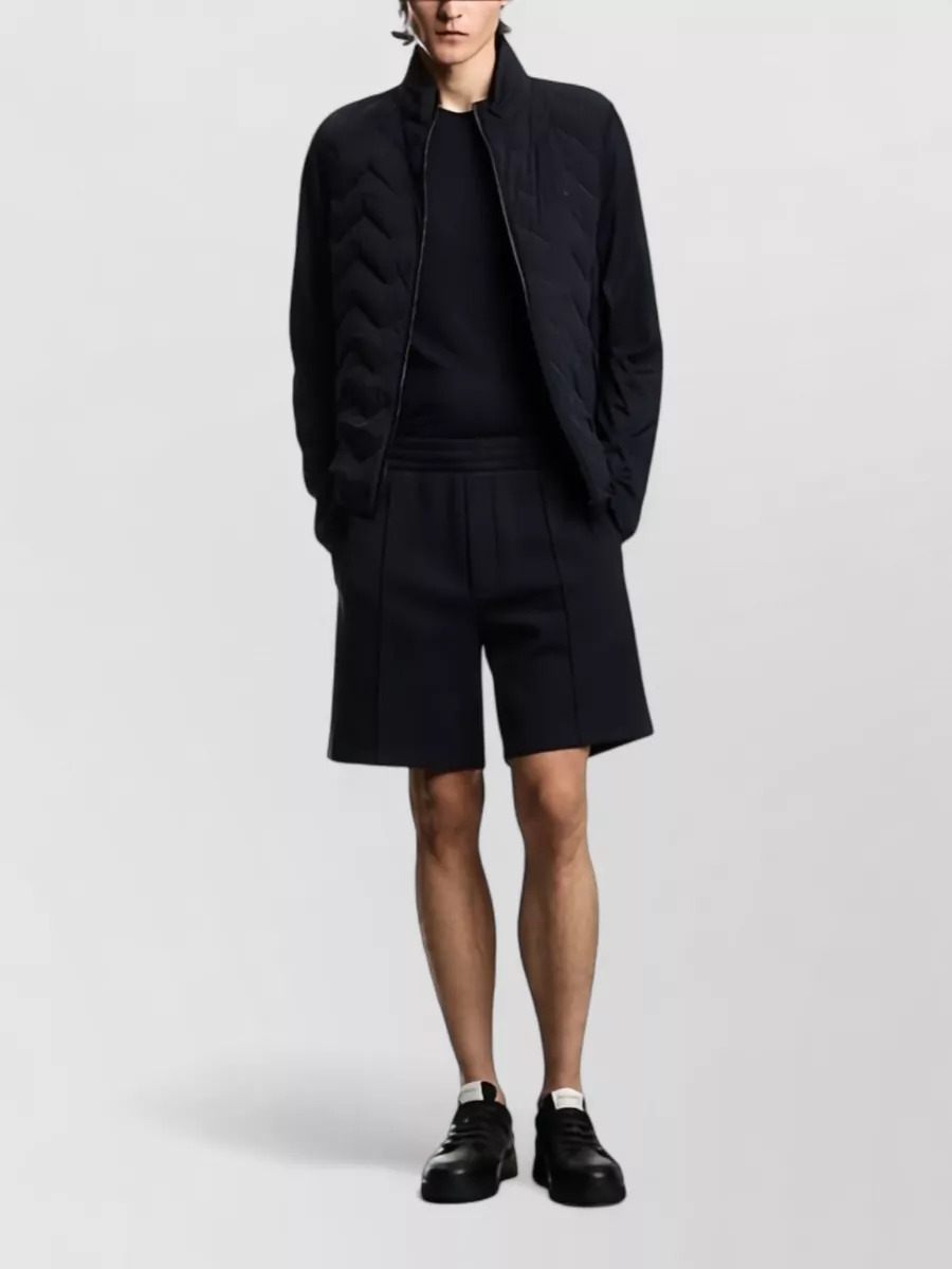 Emporio Armani Cotton Shorts Pleated Design Elastic Waistband