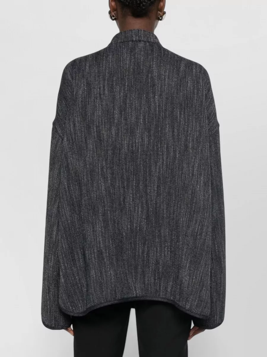 Emporio Armani Wool Herringbone Single-Breasted Coat