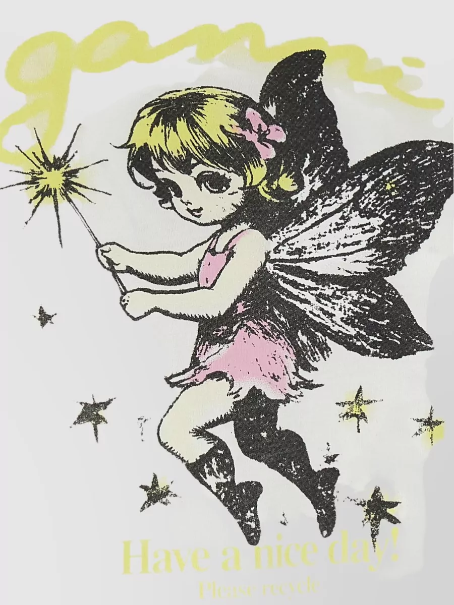 Ganni Organic Cotton Fairy Print Short Sleeve T-Shirt