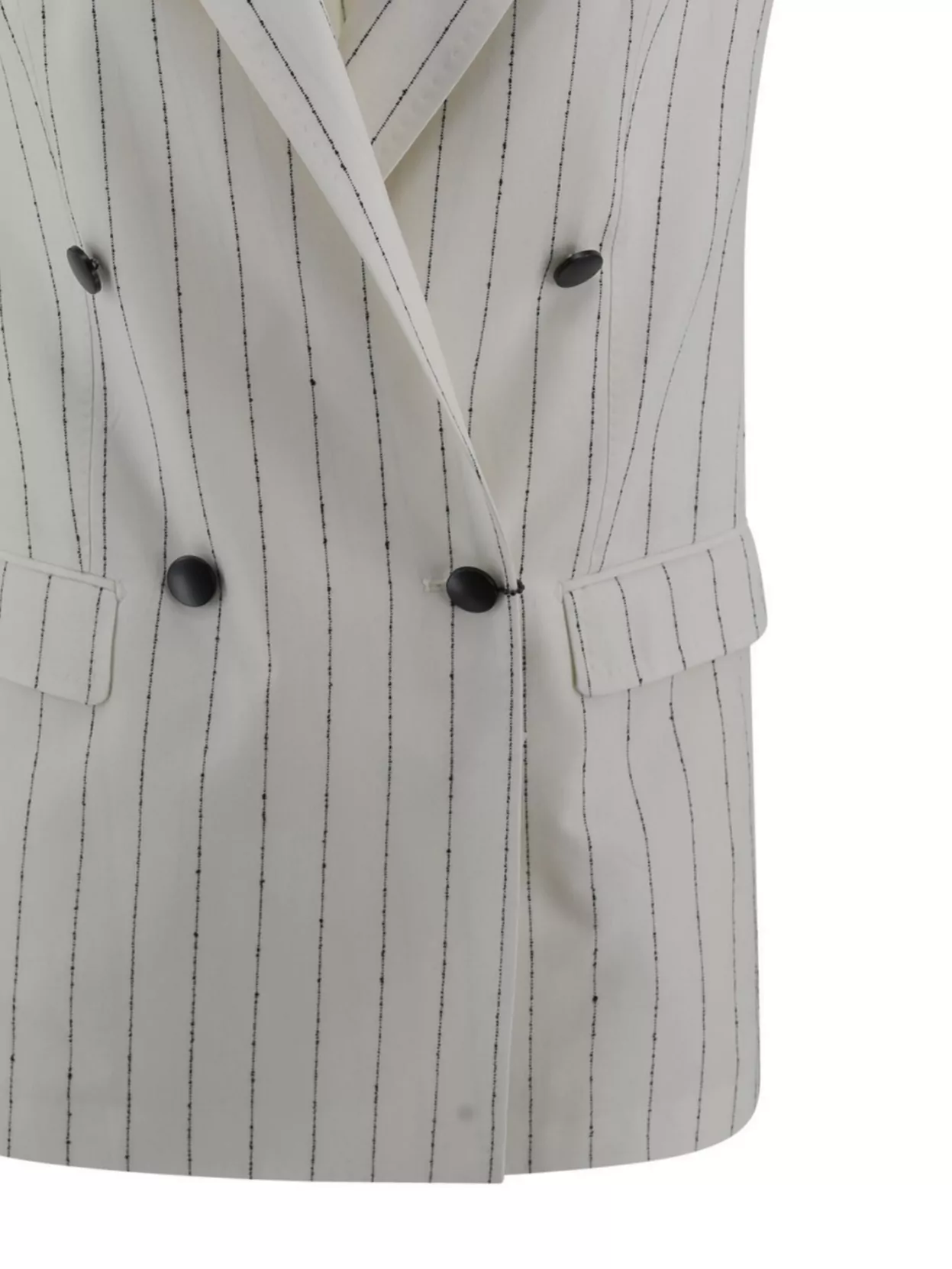 Tagliatore Striped Sleeveless Blazer Button Detailing