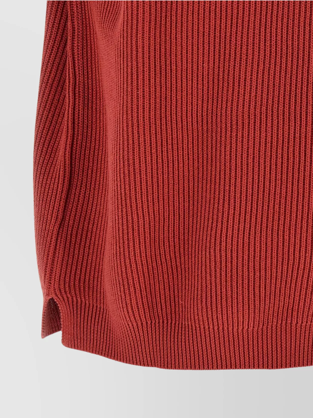 Brunello Cucinelli Ribbed Cotton Knit Polo Shirt In Red