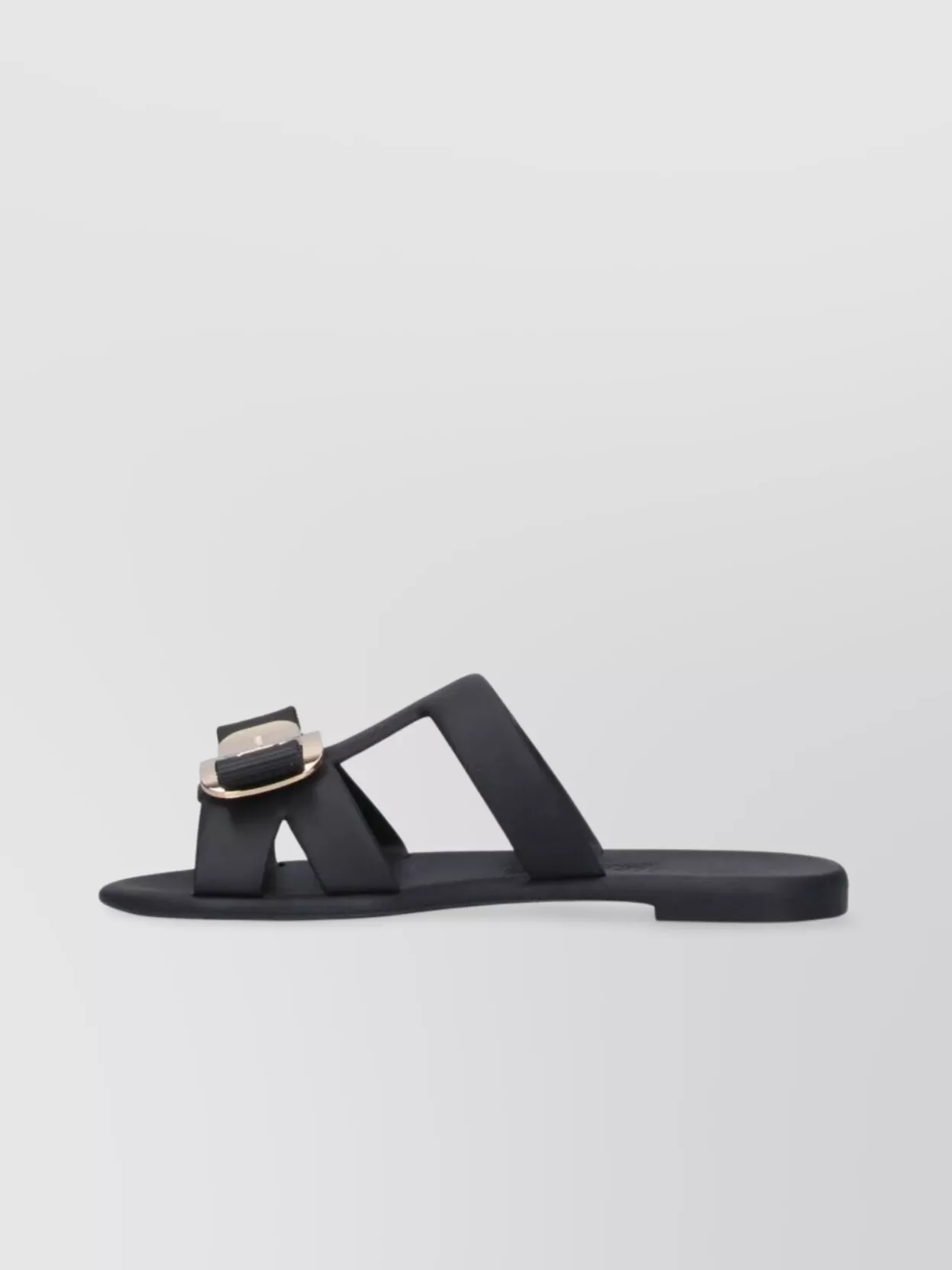 Ferragamo Heeled Sandals With Metallic Accent And Open Toe
