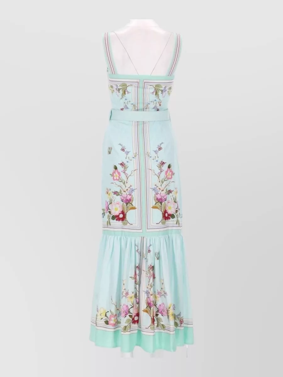 Self-Portrait Floral-Print Fitted Midi Dress