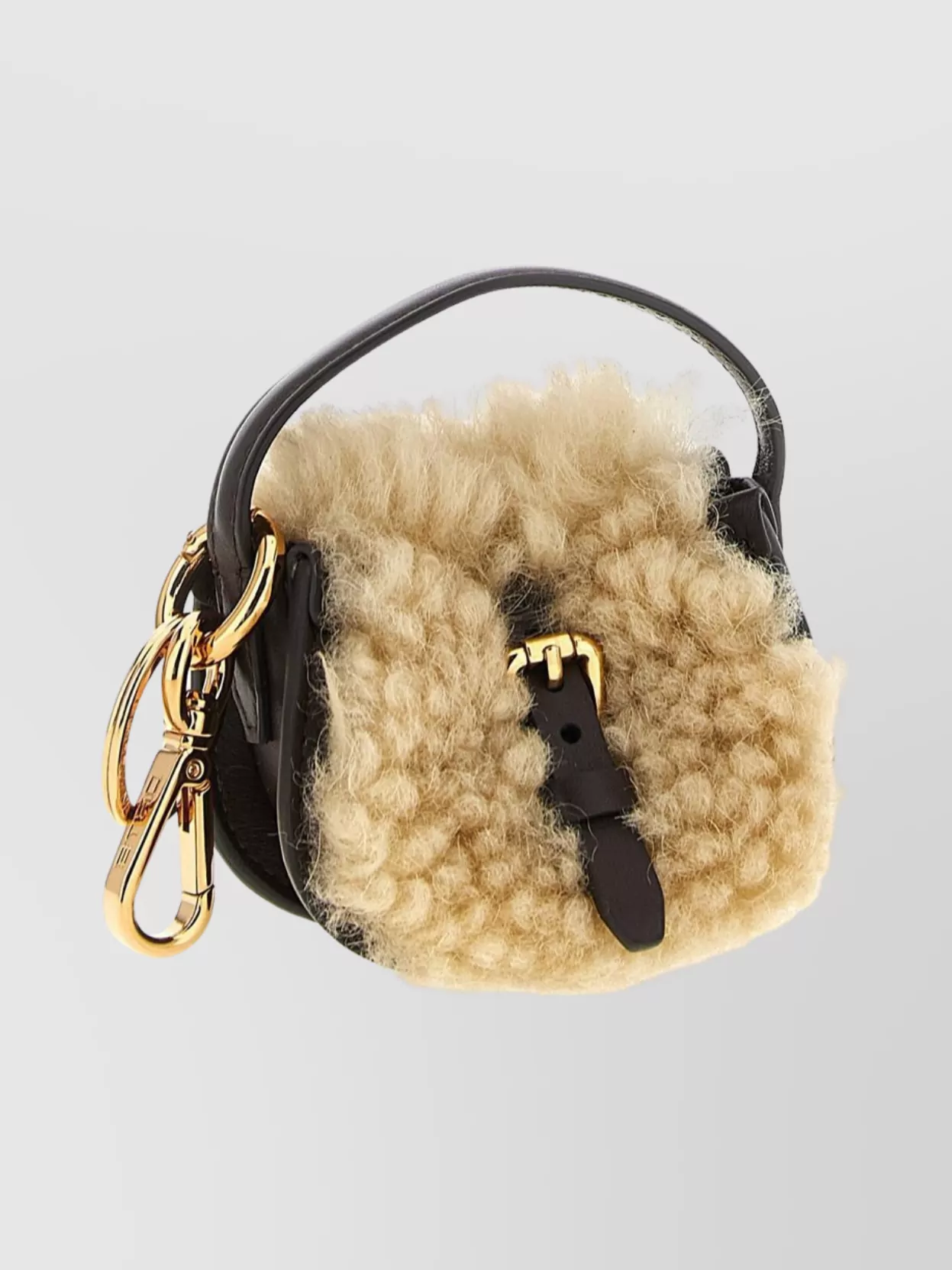 Etro Shearling Bag With Buckle And Keyring