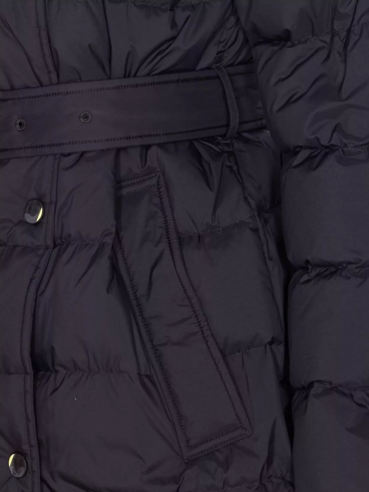 Burberry Long Padded Quilted Jacket Belt