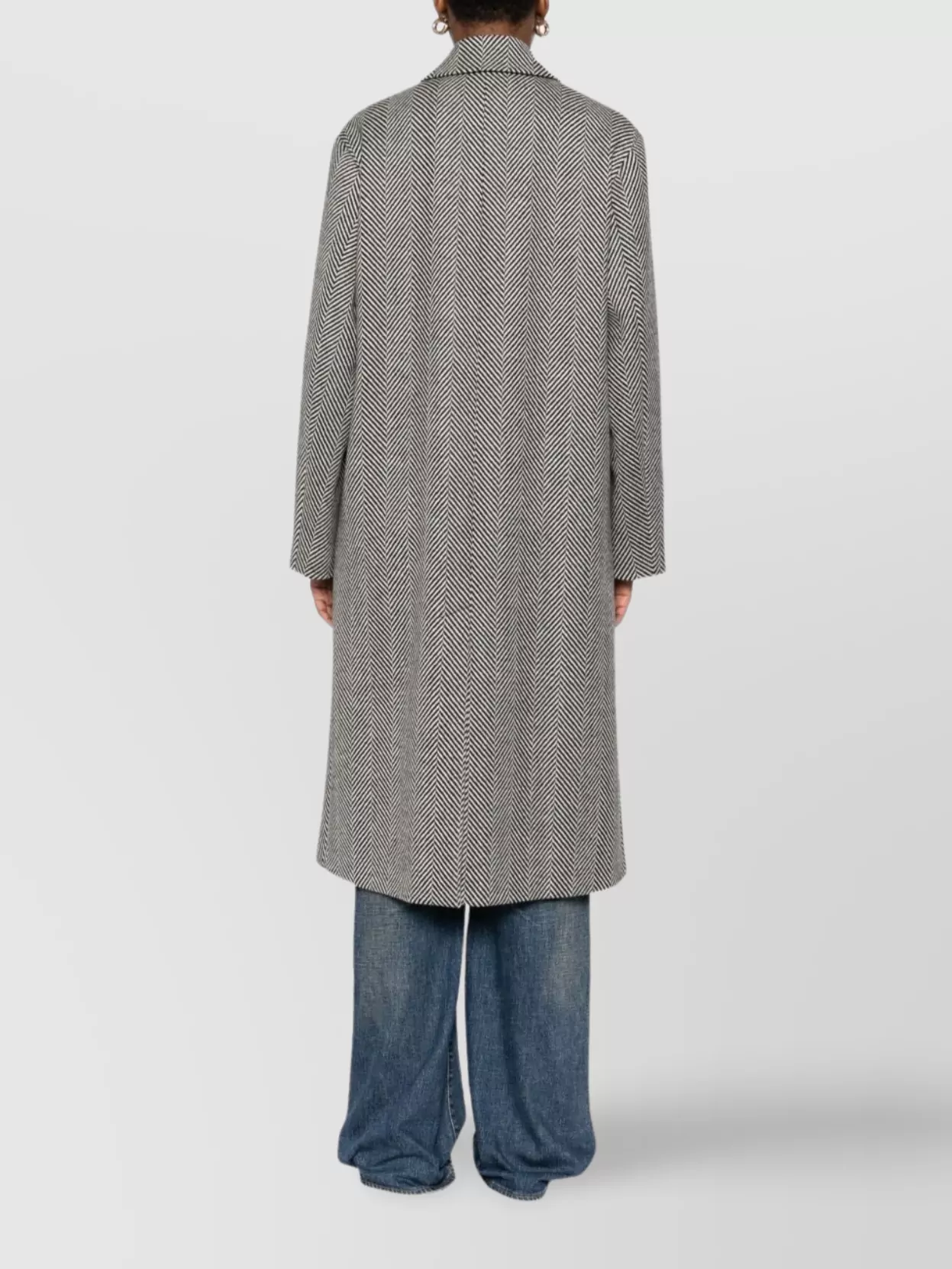 Forte Forte Herringbone Pattern Coat Flap Pockets In Gray