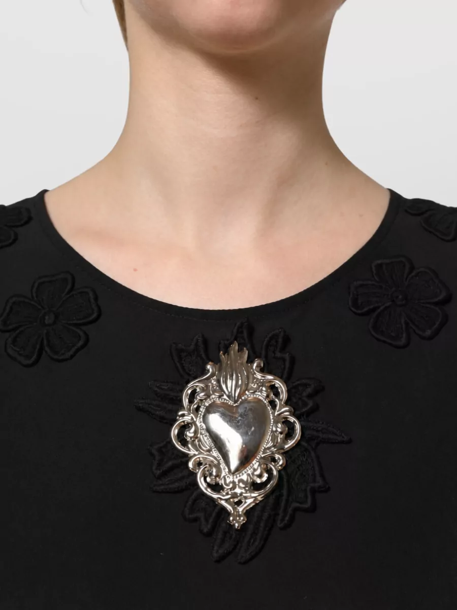 Dolce&Gabbana Silk Floral Appliqué Blouse
