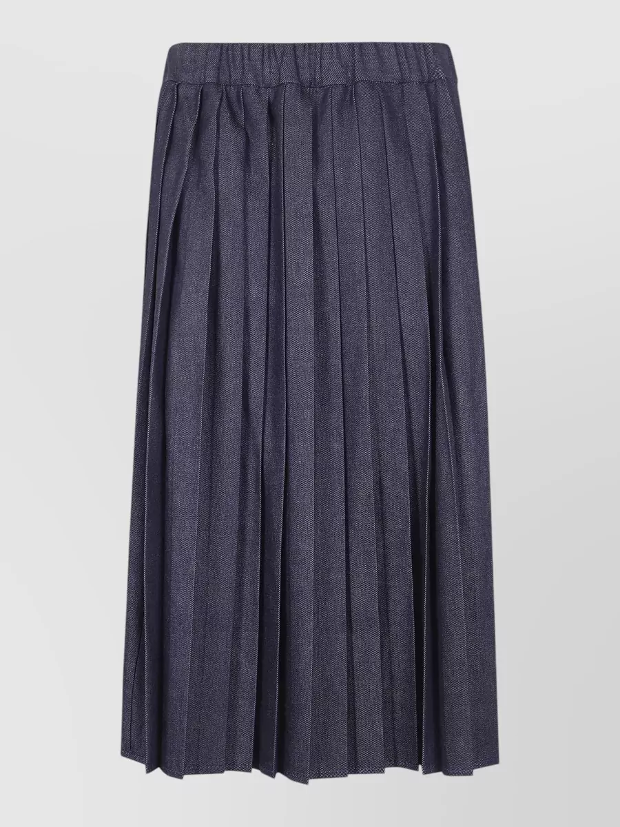 Jil Sander Denim Pleated Midi Skirt
