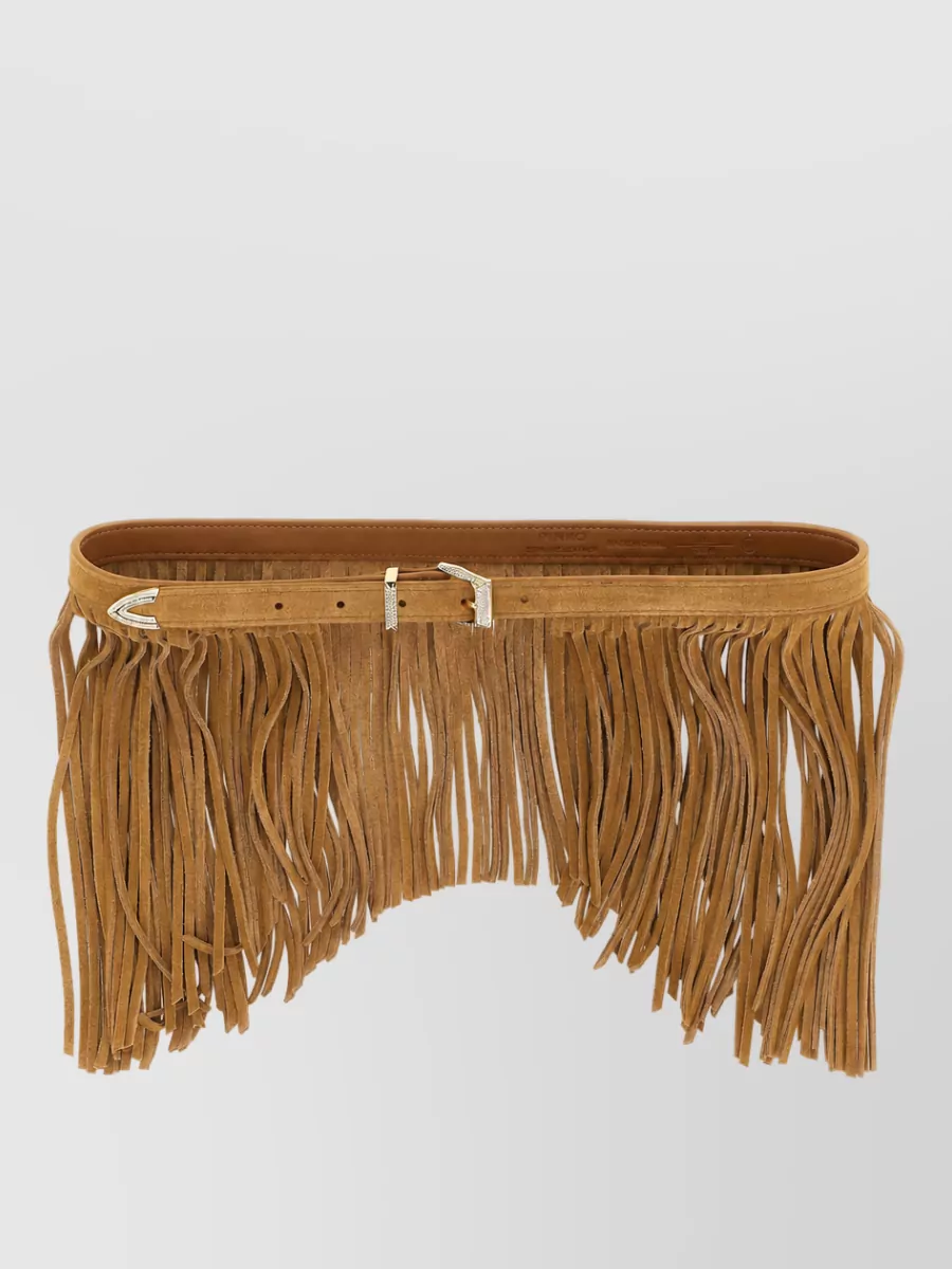 Pinko leather fringe belt