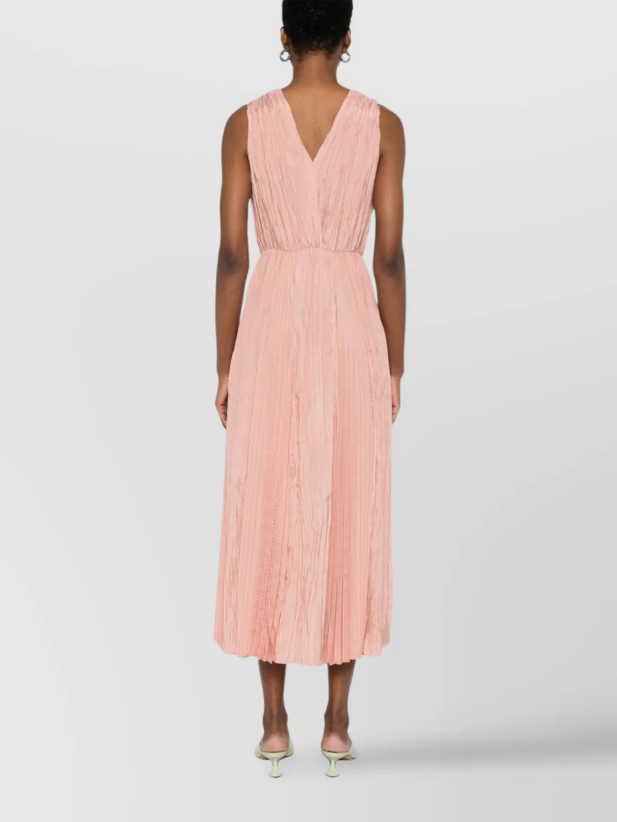 Forte Forte Pleated Long Dress V-Neck