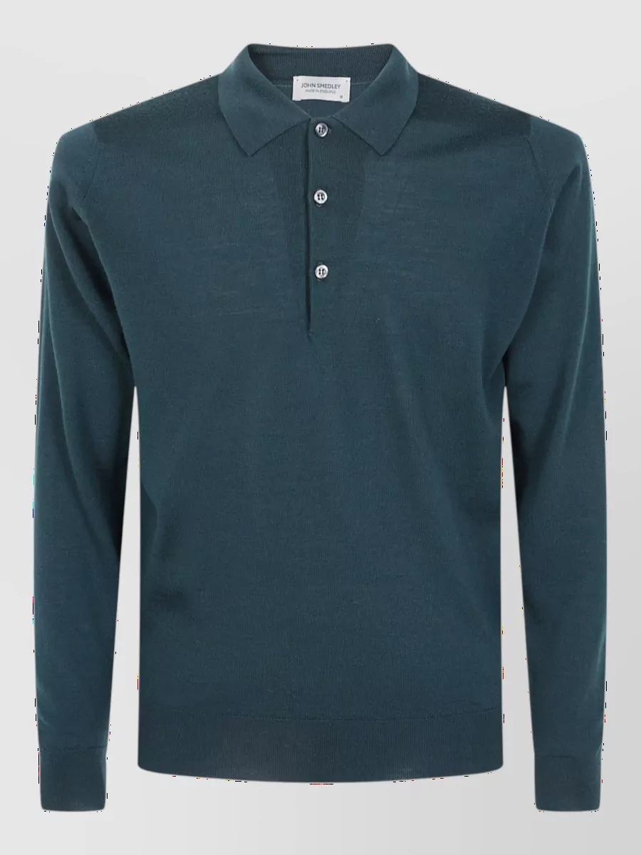 John Smedley merino wool long-sleeve polo shirt
