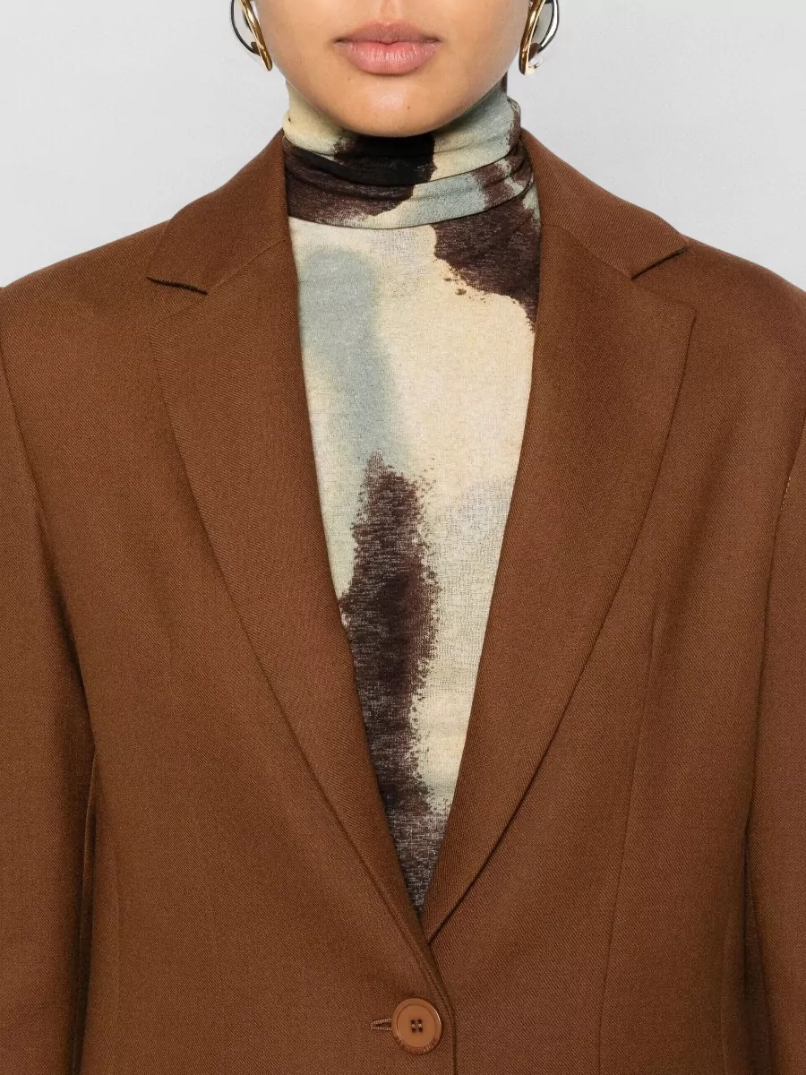 Semicouture Tailored Jacket Back Vent Front Flap Pockets