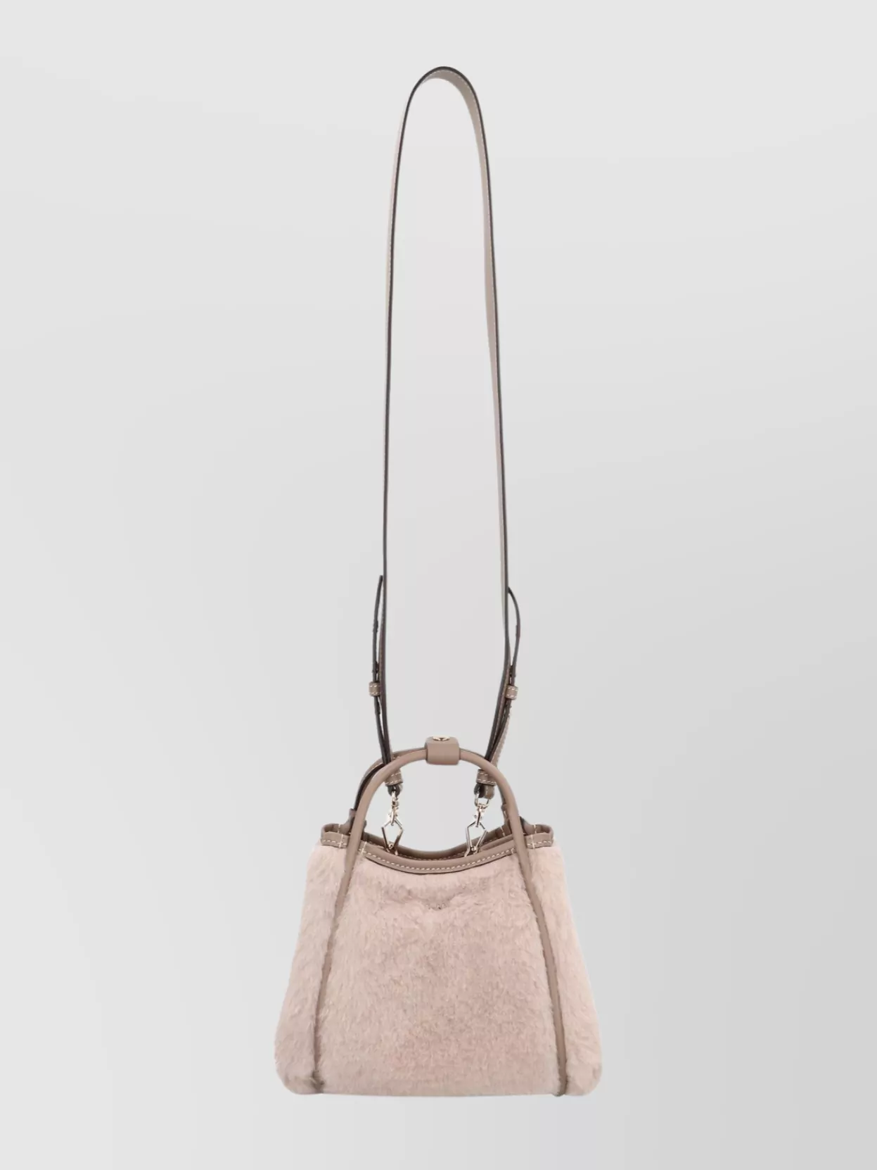 Max Mara Small Teddy Fabric Cross-body Bag In Neutral