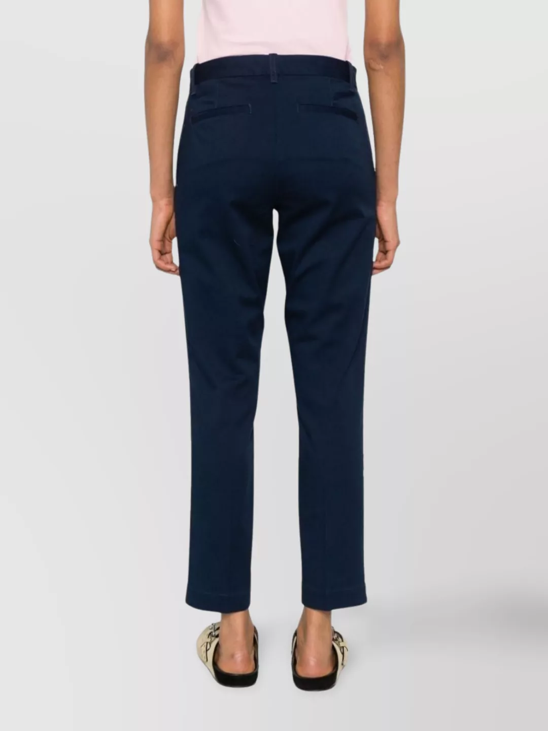 Ralph Lauren Tailored Trousers With Pockets And Belt Loops In Blue