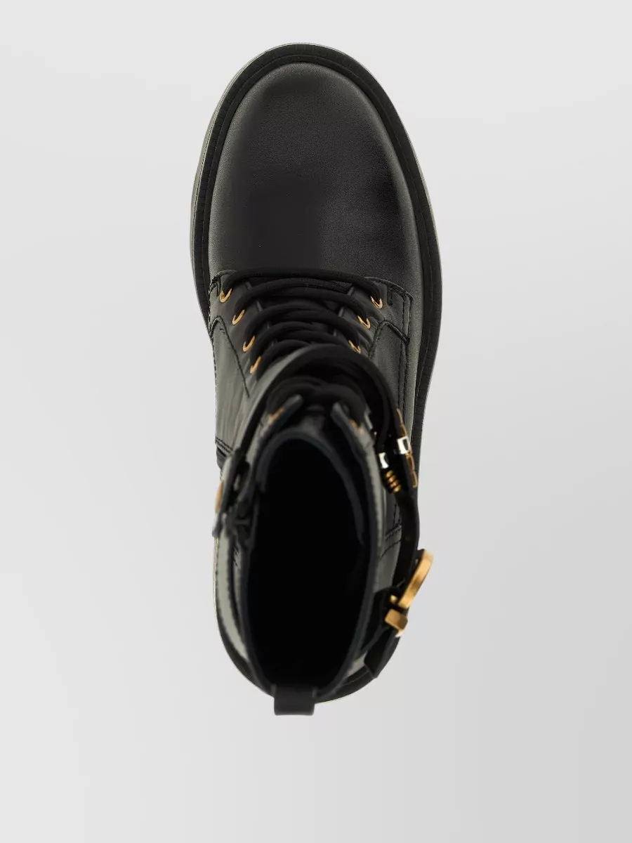 Pinko Leather Lace-Up Ankle Boots